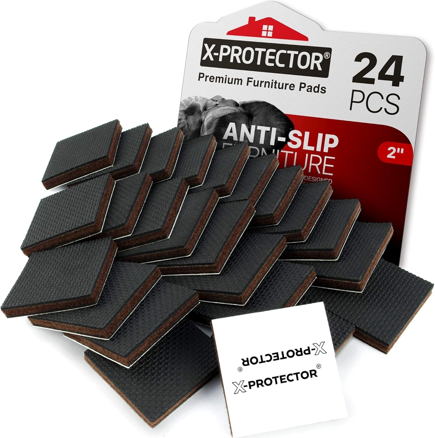 Non Slip Furniture Pads – 24 pcs Furniture Grippers 2″! Best SelfAdhesive Ru…
