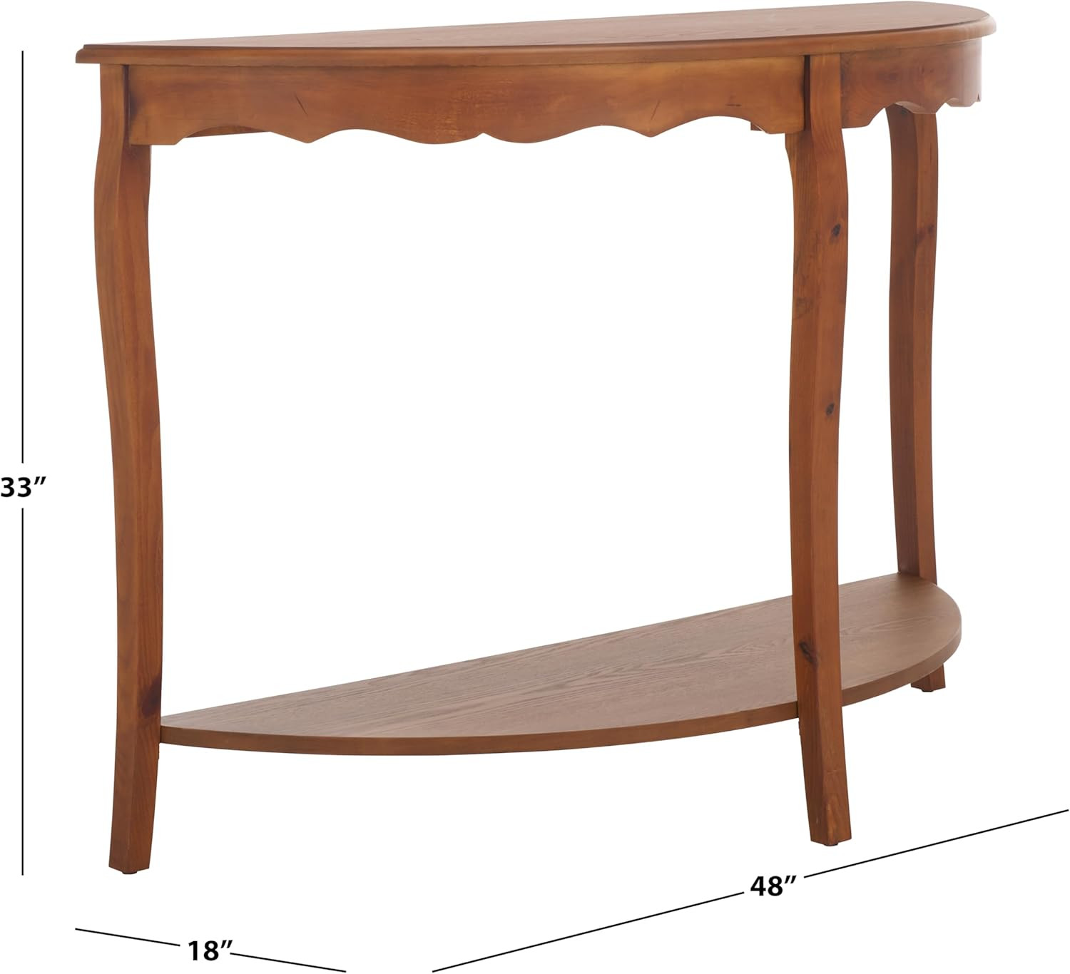 Christina Half Moon Console Table with Shelf – French Elegance Design