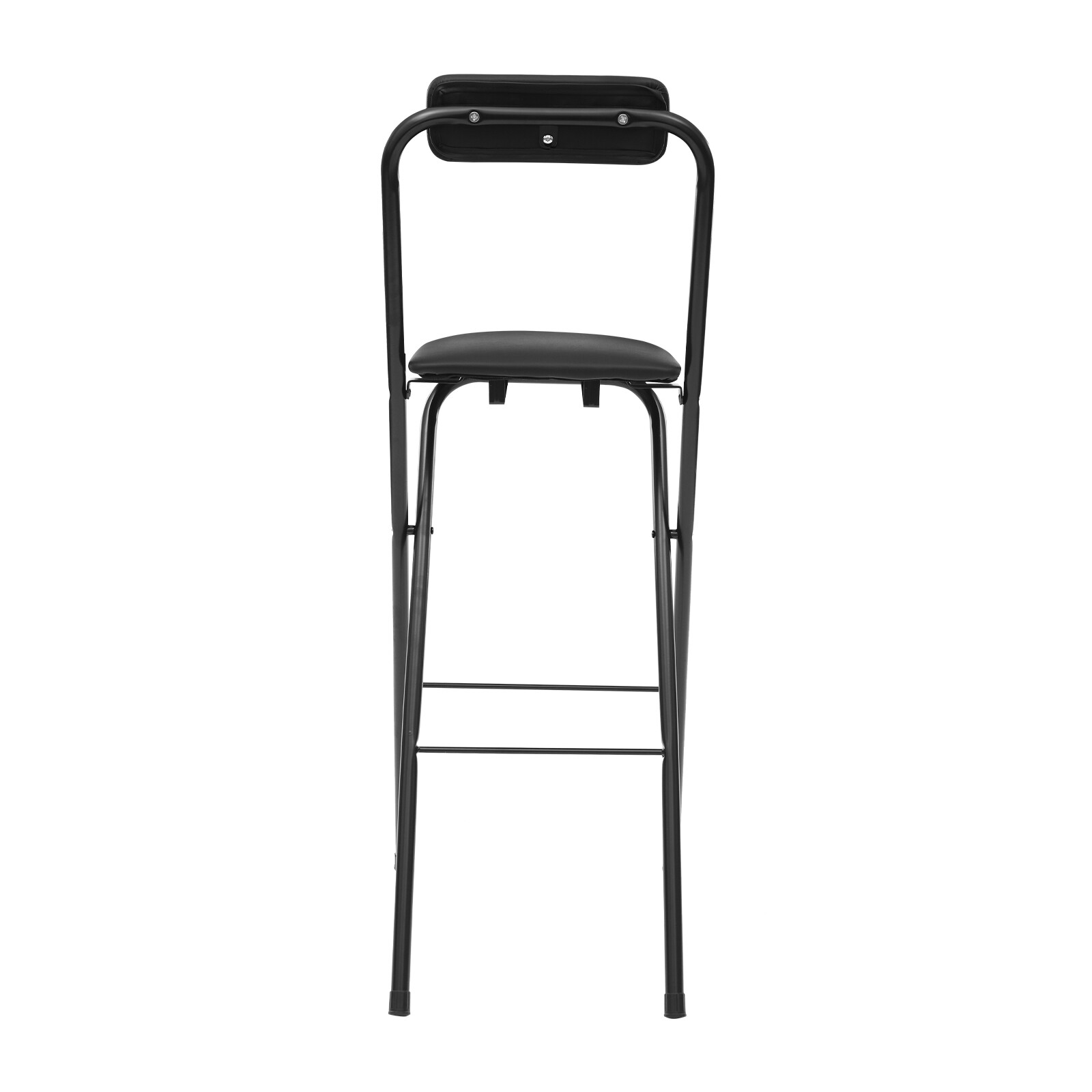 Folding Bar Chair W/Backrest 27.5in Tall Foldable Bar Stool Steel Chair Portable