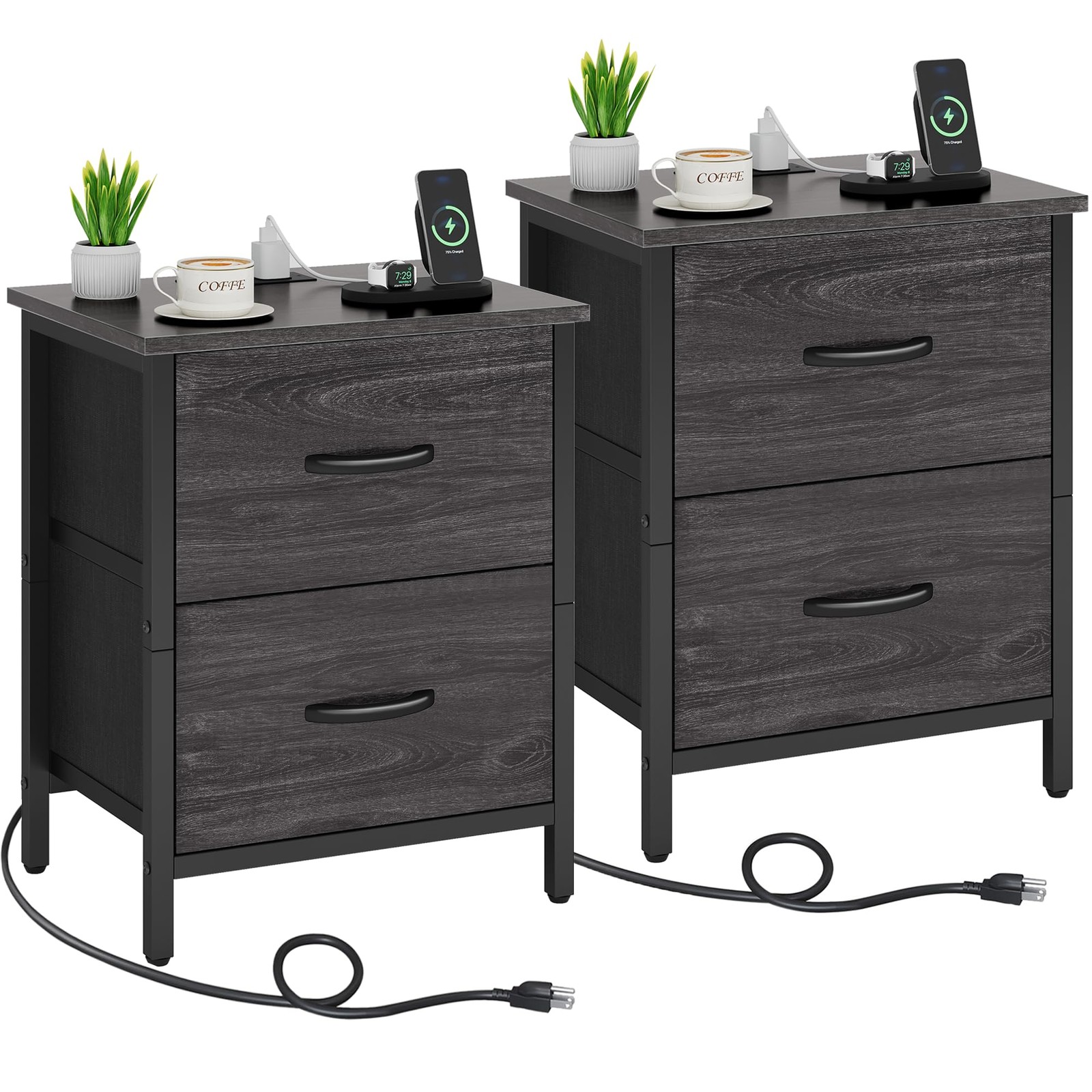 Vagusicc 22.25 inches x 11.81 x 15.75 inches, Gray Walnut (2 Pack)