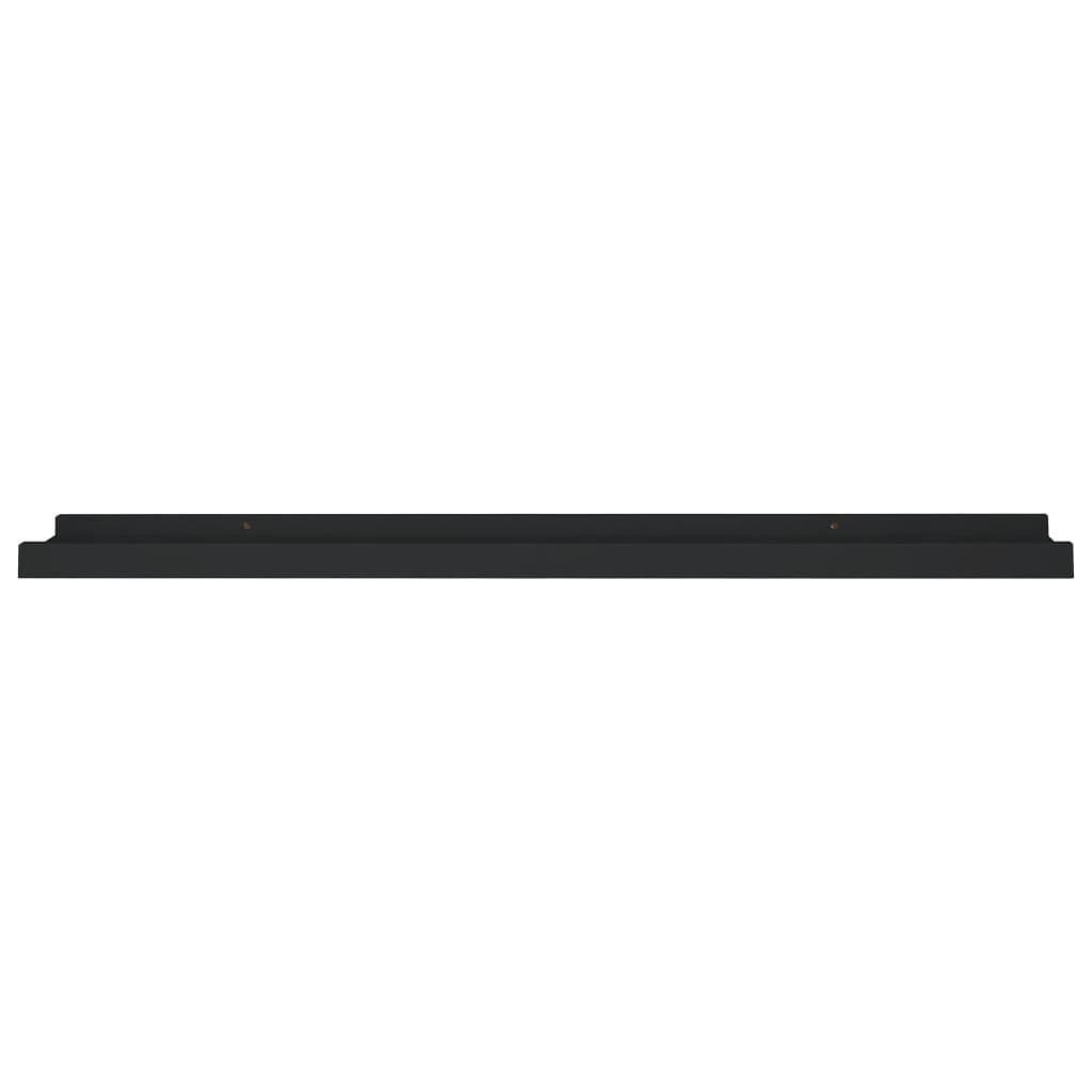 Picture Frame Ledge Shelves 2 pcs Black 31.5″x3.5″x1.2″ MDF