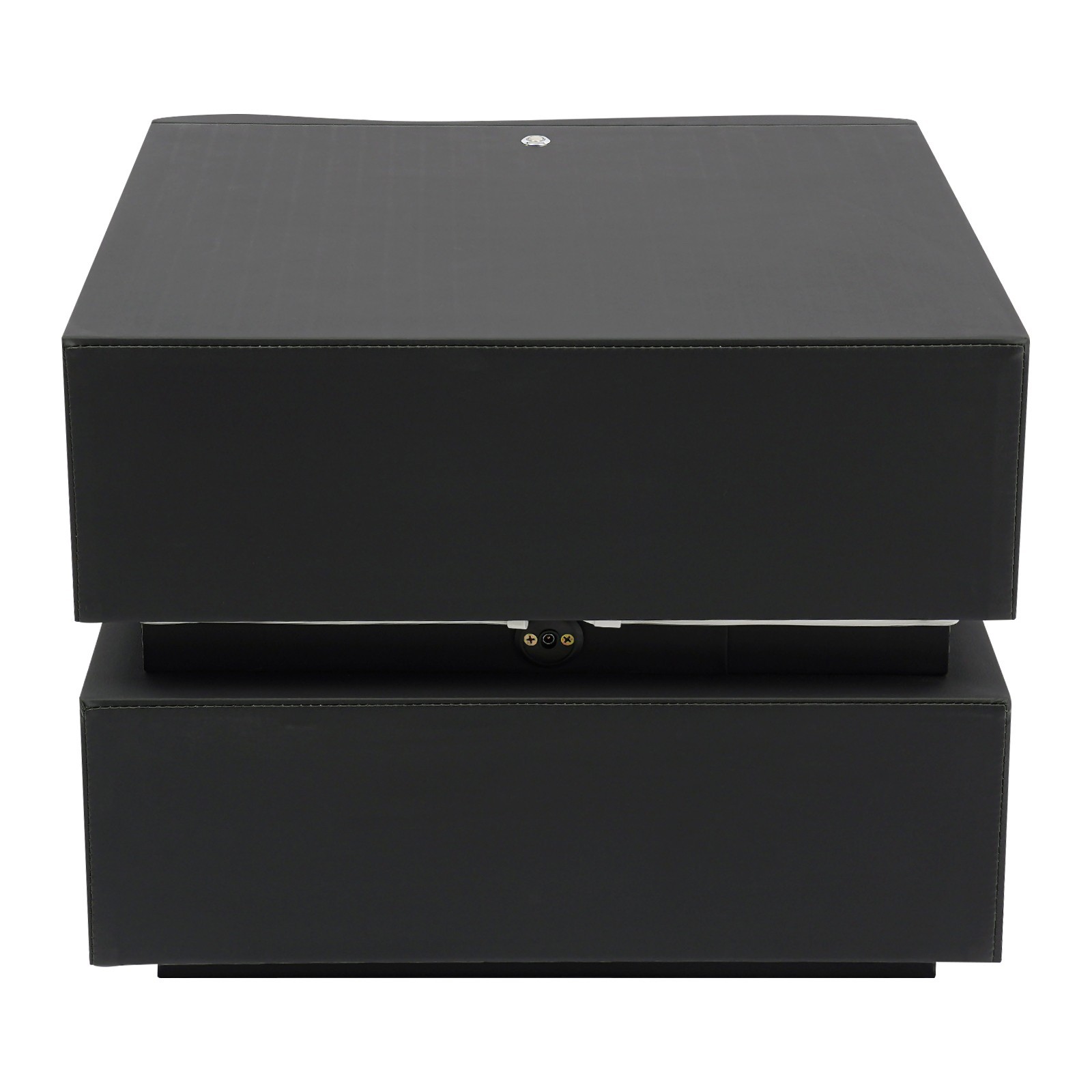 Modern Narrow Night Stand With 2 Drawers Bedside Table With Led Light Strip