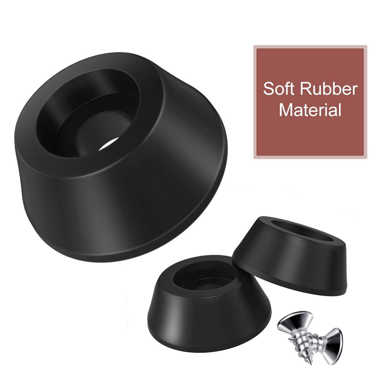 200 Pieces Soft Cutting Board Rubber Feet Stainless Steel Screws, 0.28 x 0.59