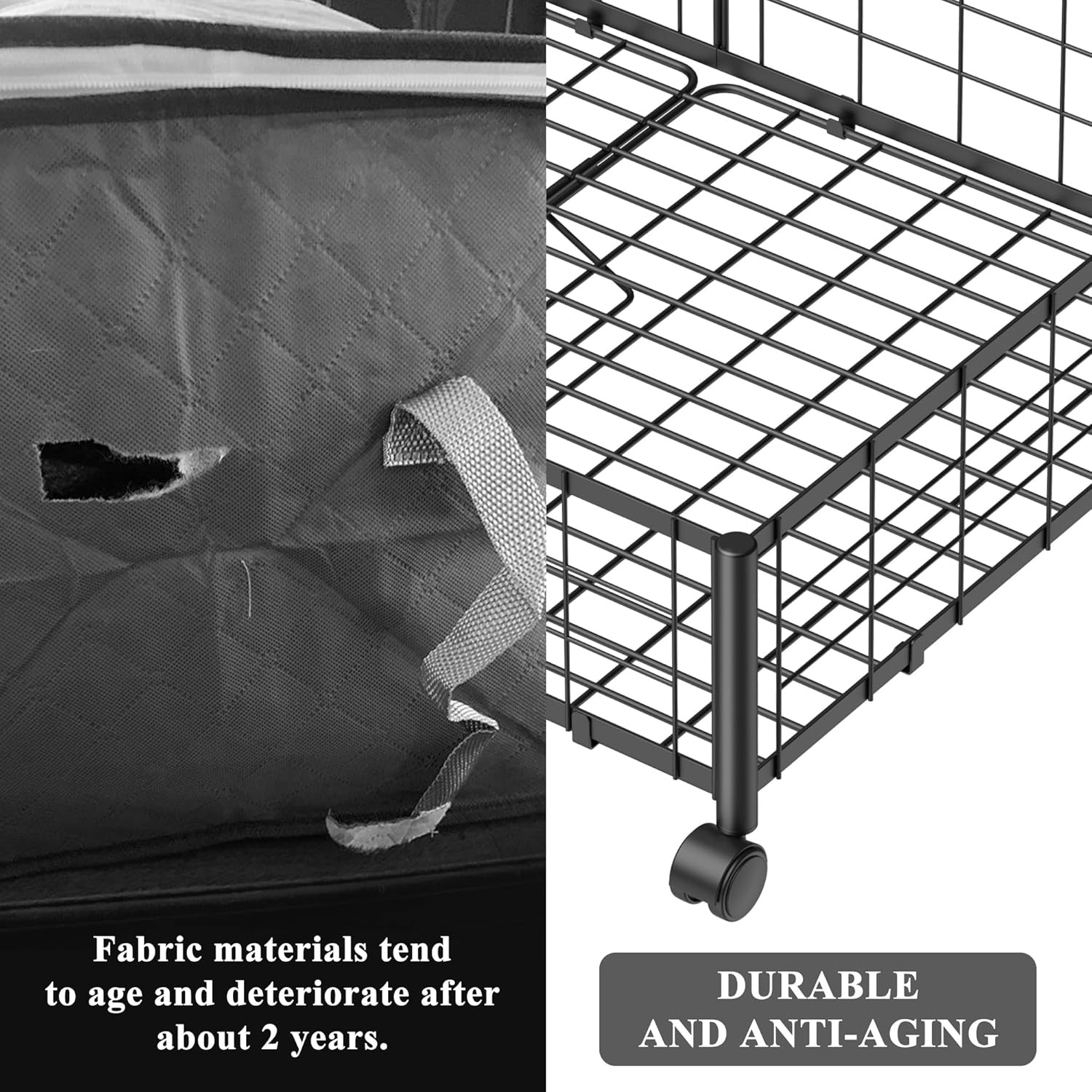 under Bed Storage with Wheels, 360° Rotating, No-Assembly Underbed Storage Conta