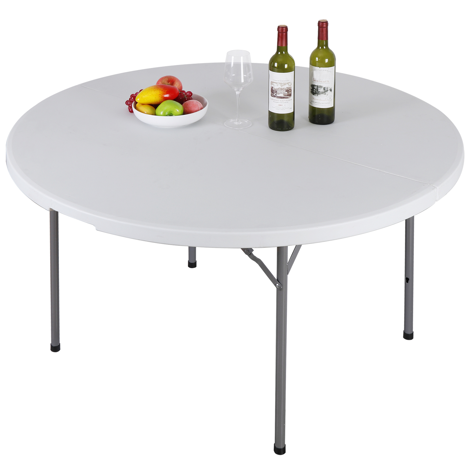 48″ Round Bi-Folding Commercial Table Plastic Dining Card Table for Outdoor