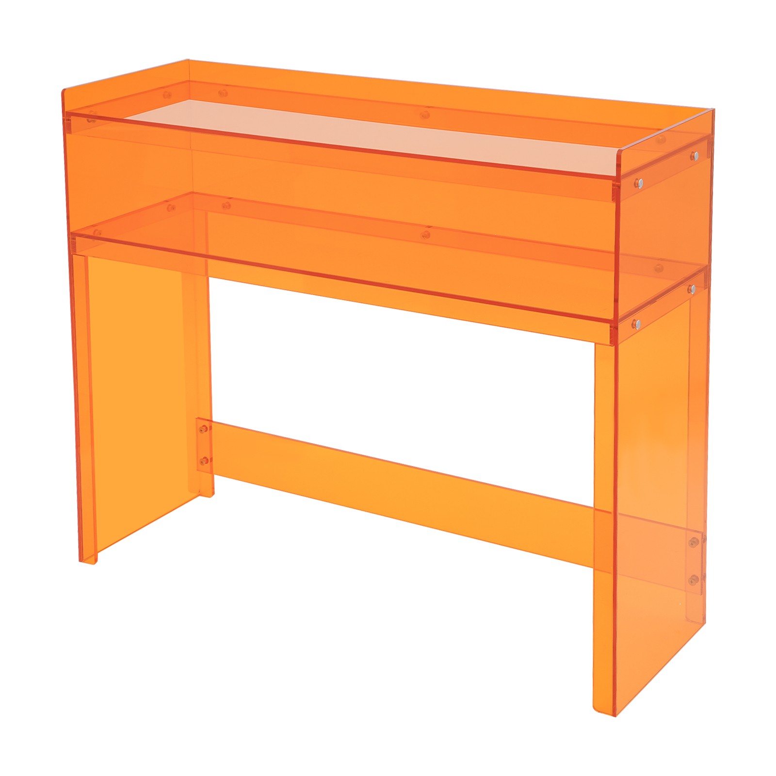 NEW Acrylic Desk Small Entryway Table with Open Shelves Entry Table 100*30*80cm