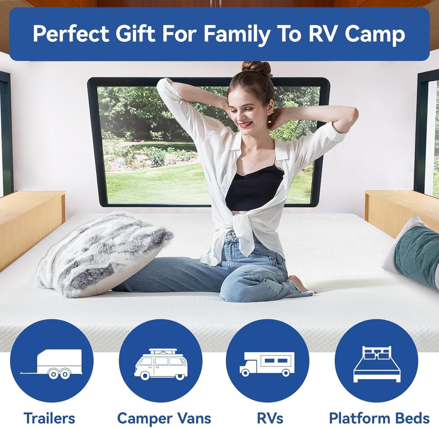 WEUP 10 Inch Short King RV Mattress with Tencel Cover RV-10 Inch