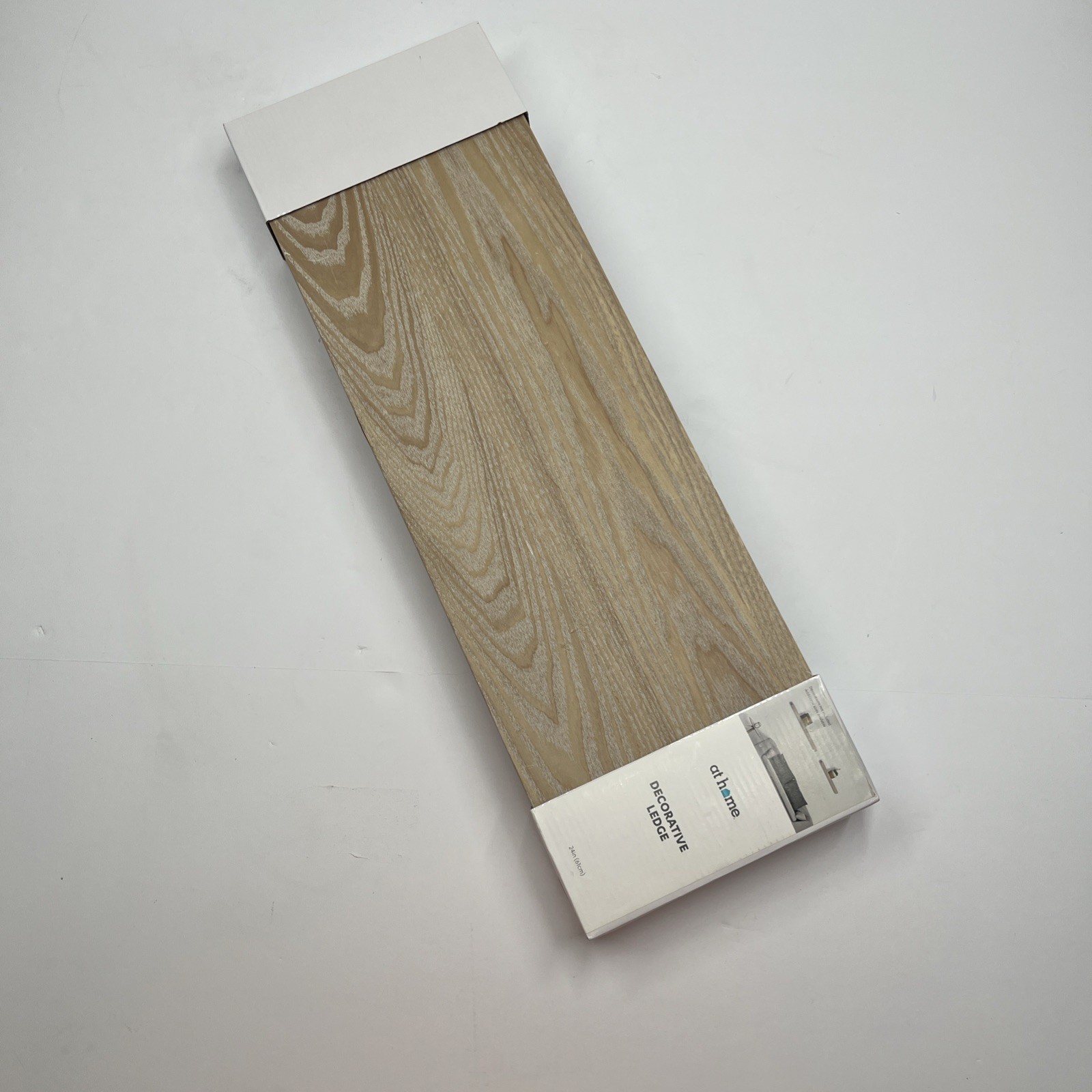 Light Grey Wooden Floating Decorative Ledge 24″ AtHome