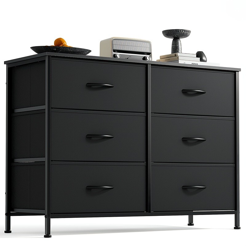 6 Drawer Dresser for Bedroom, Fabric Storage Organizer with Sturdy Metal Frame