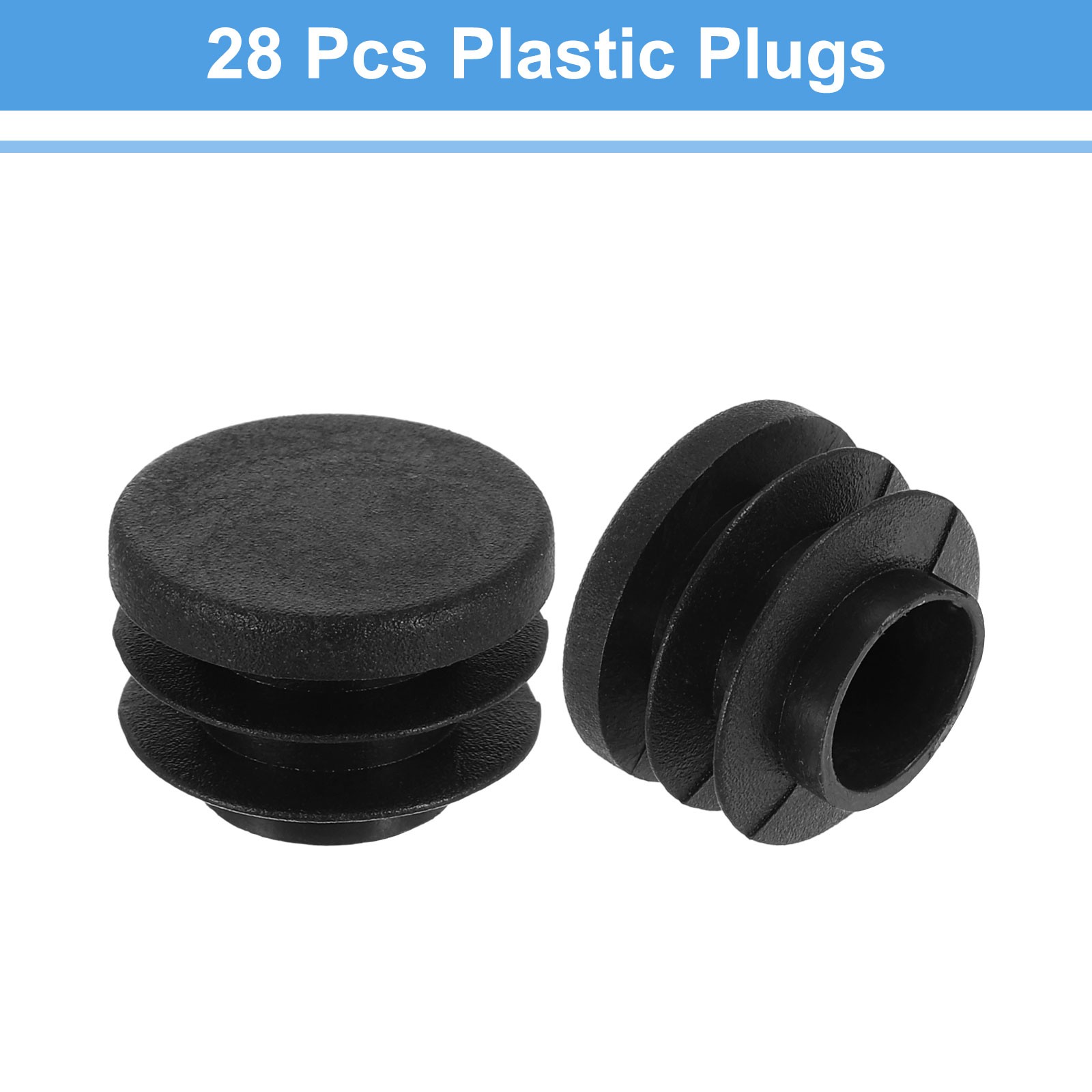 28 Pcs Round Plastic Plug Furniture Leg Pipe Insert 16mm(0.63 Inch)