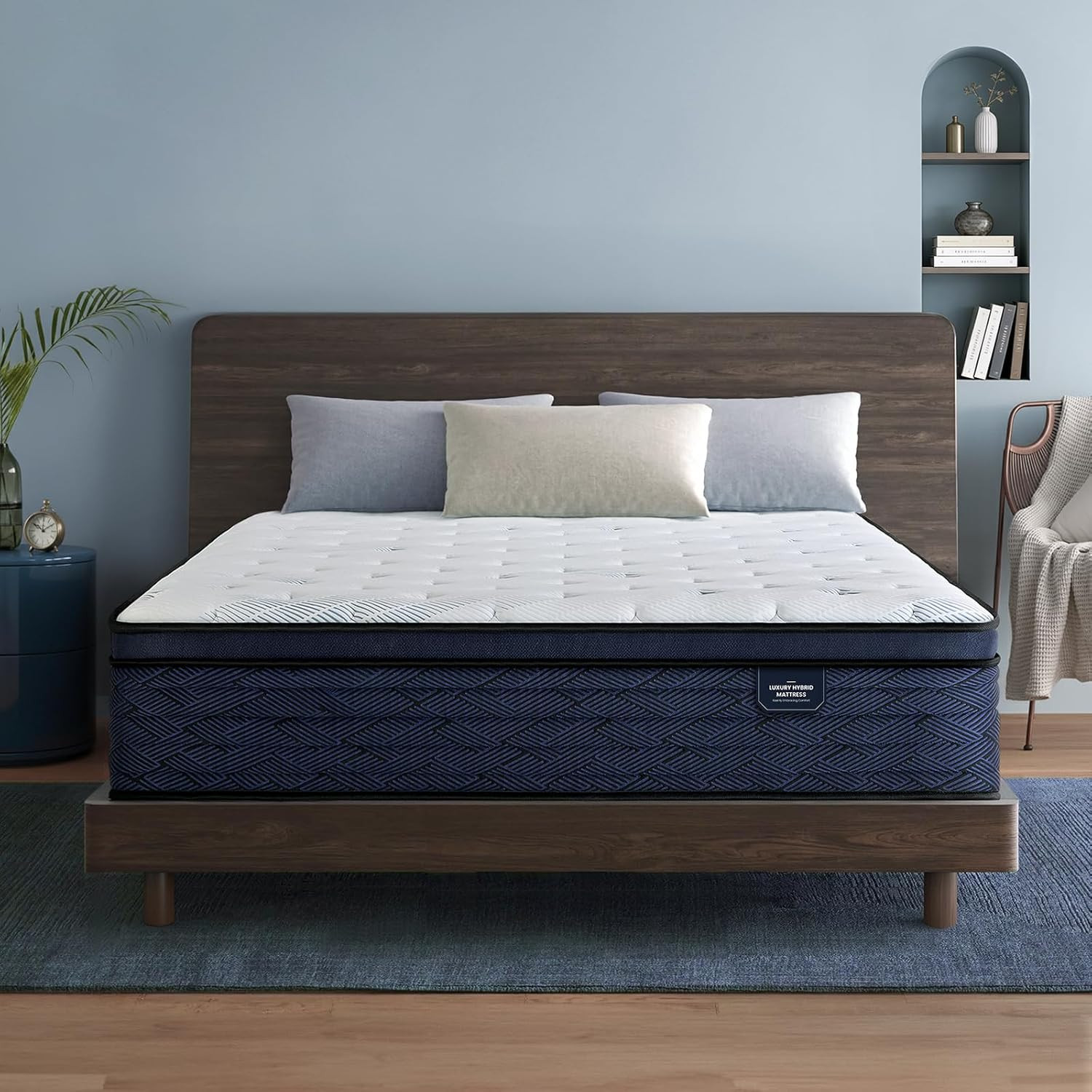 Cooling 12″ Queen Mattress in a Box, Hybrid Latex & Memory Foam, Medium Firm