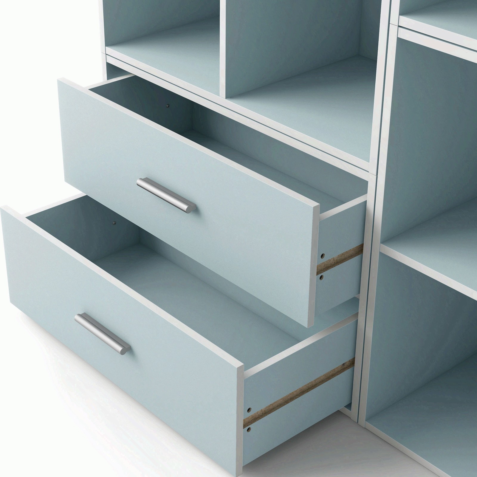 Brooks Stackable 2-Drawer Wood Light Blue Kids Cabinet
