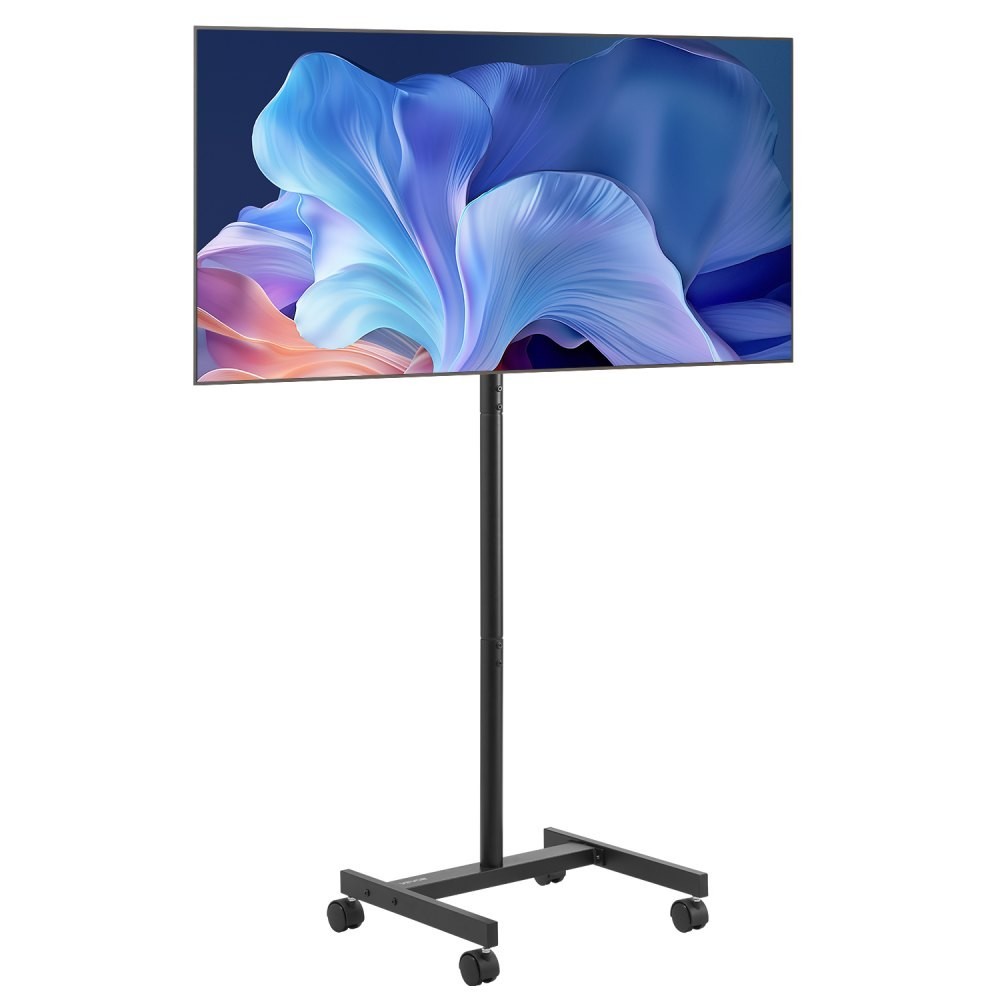 Rolling TV Stand for 17-55 Inch TV Screens with Wheels 55 lb Max Tilt Rotate