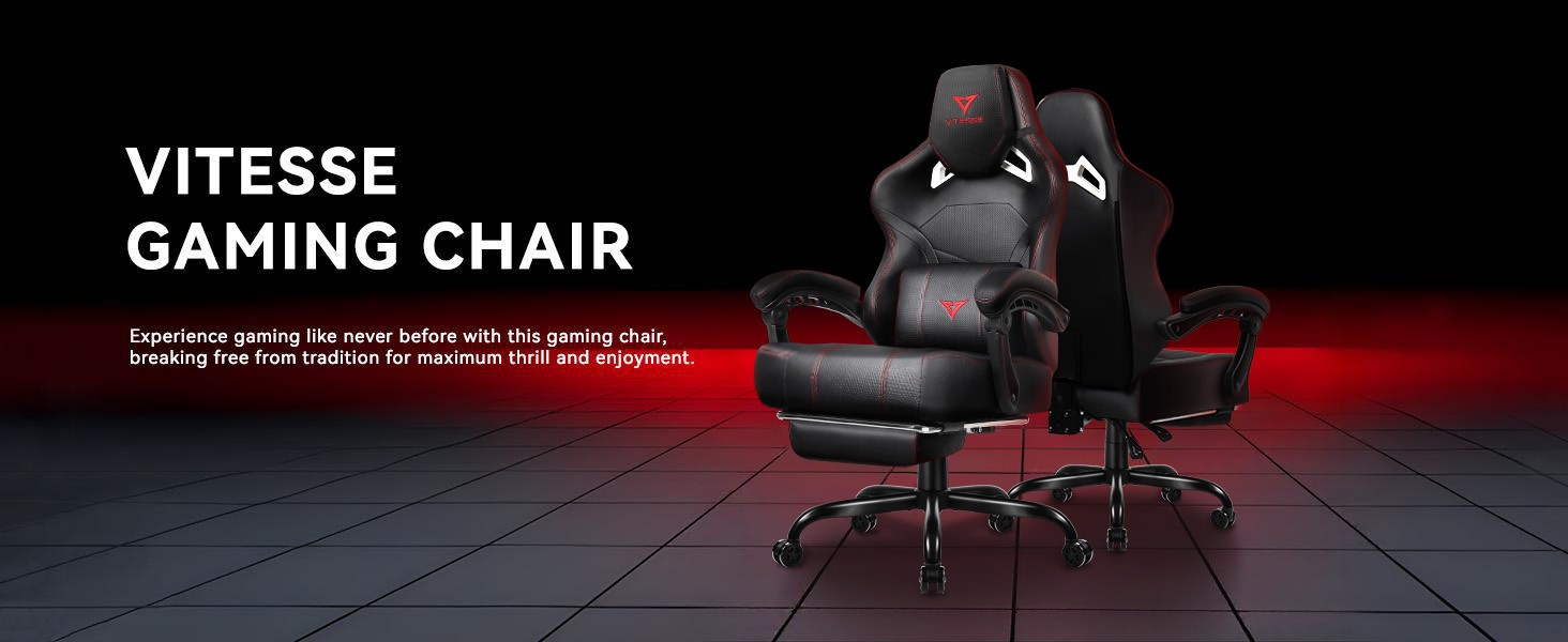 Big and Tall Gaming Chair 400lb Capacity with Footrest, Racing-Style High Back