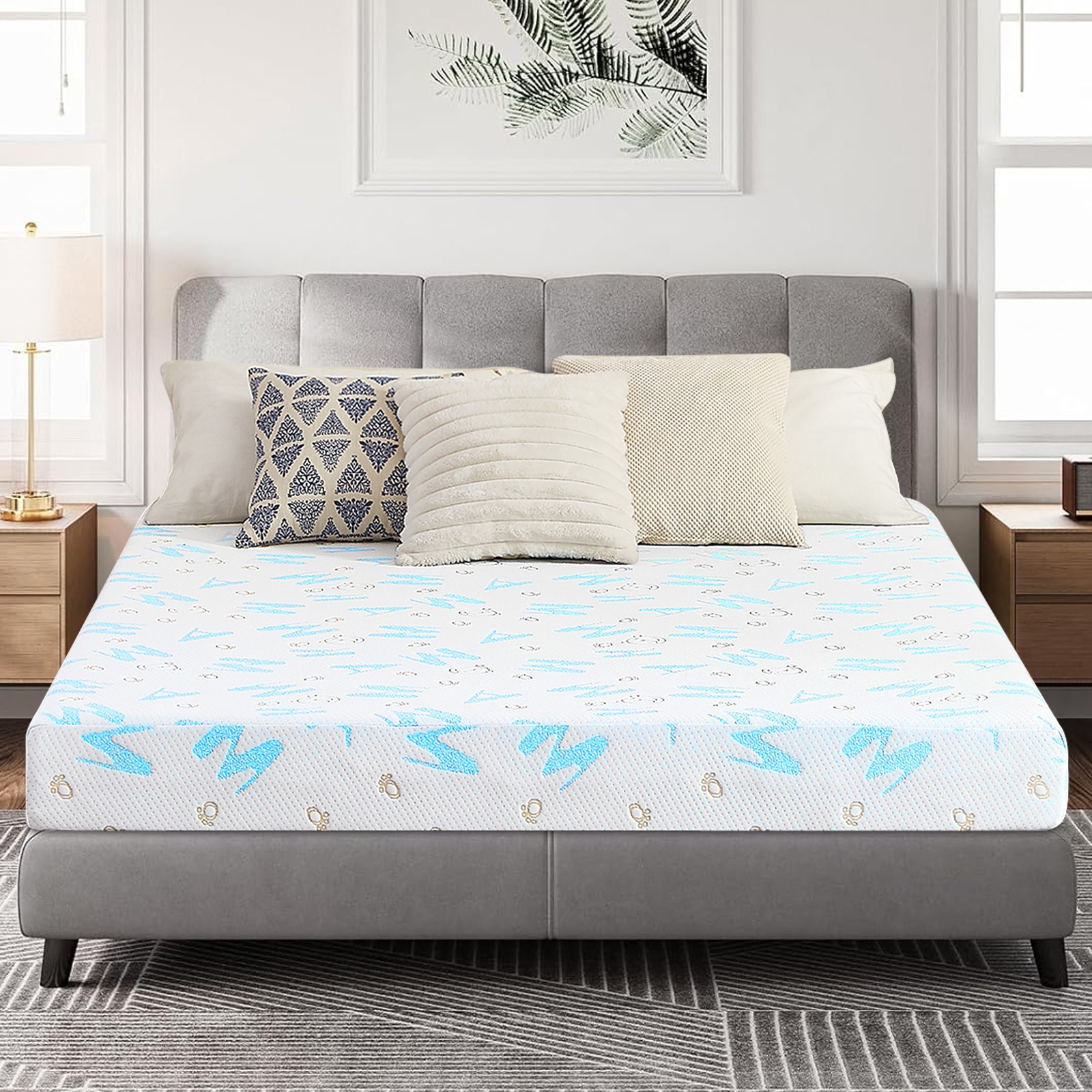 5/6 Inch Twin XL Size Gel Memory Foam Mattress in a Box for Cool Night Sleep