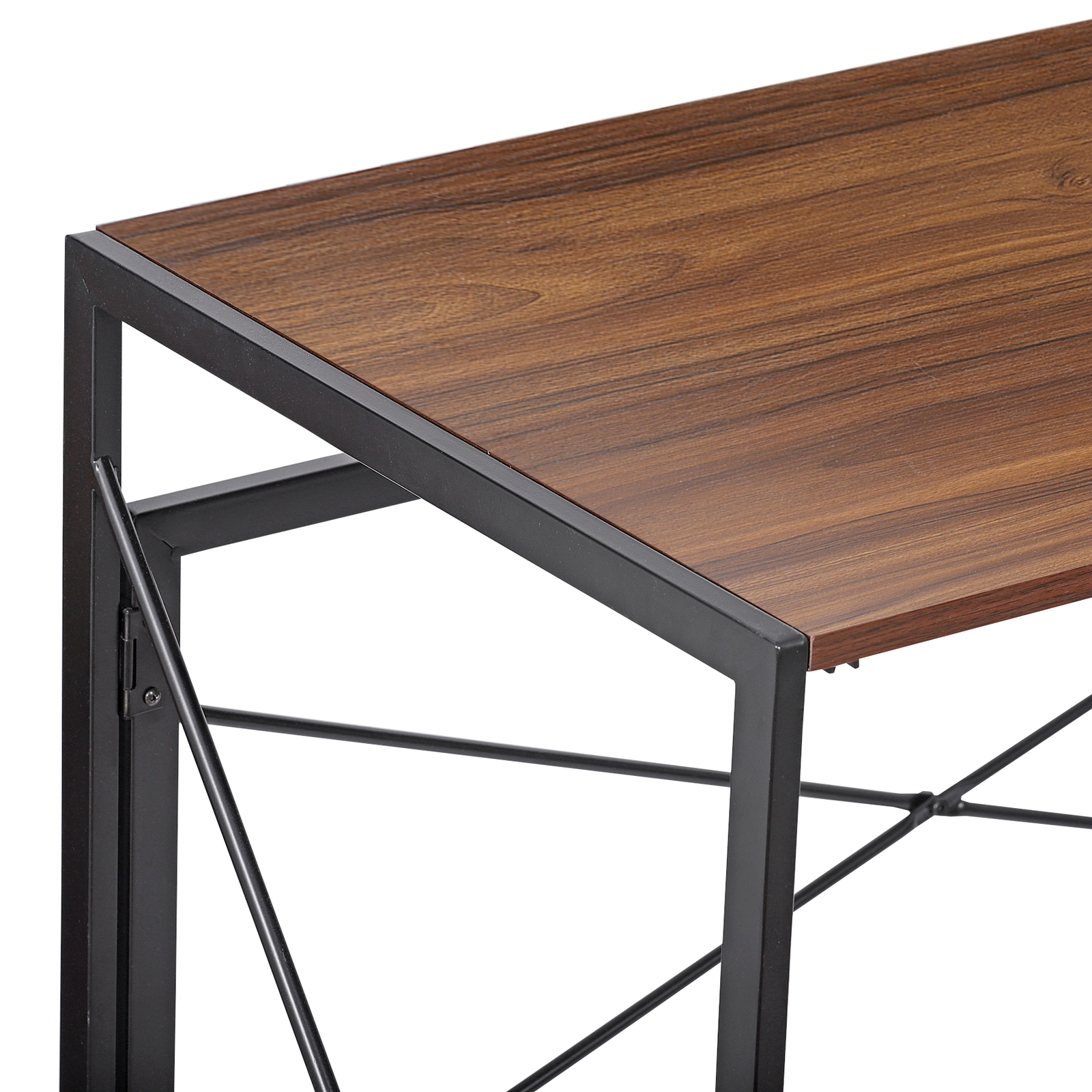 39″ Folding Computer Desk Writing Study Desk Laptop Table for Home Office Brown