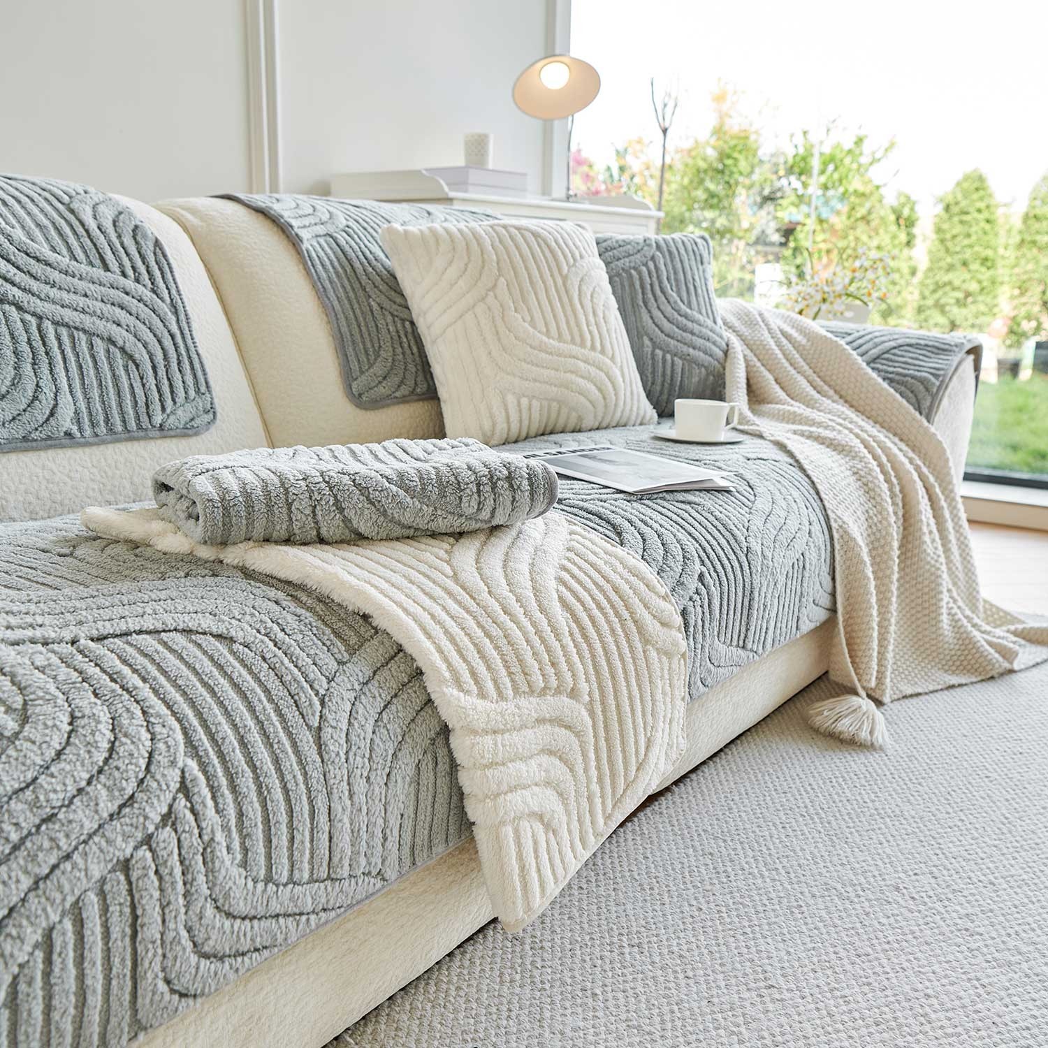 Washable sofa cover, pillowcase, anti-slip decoration for sofa seat cushion