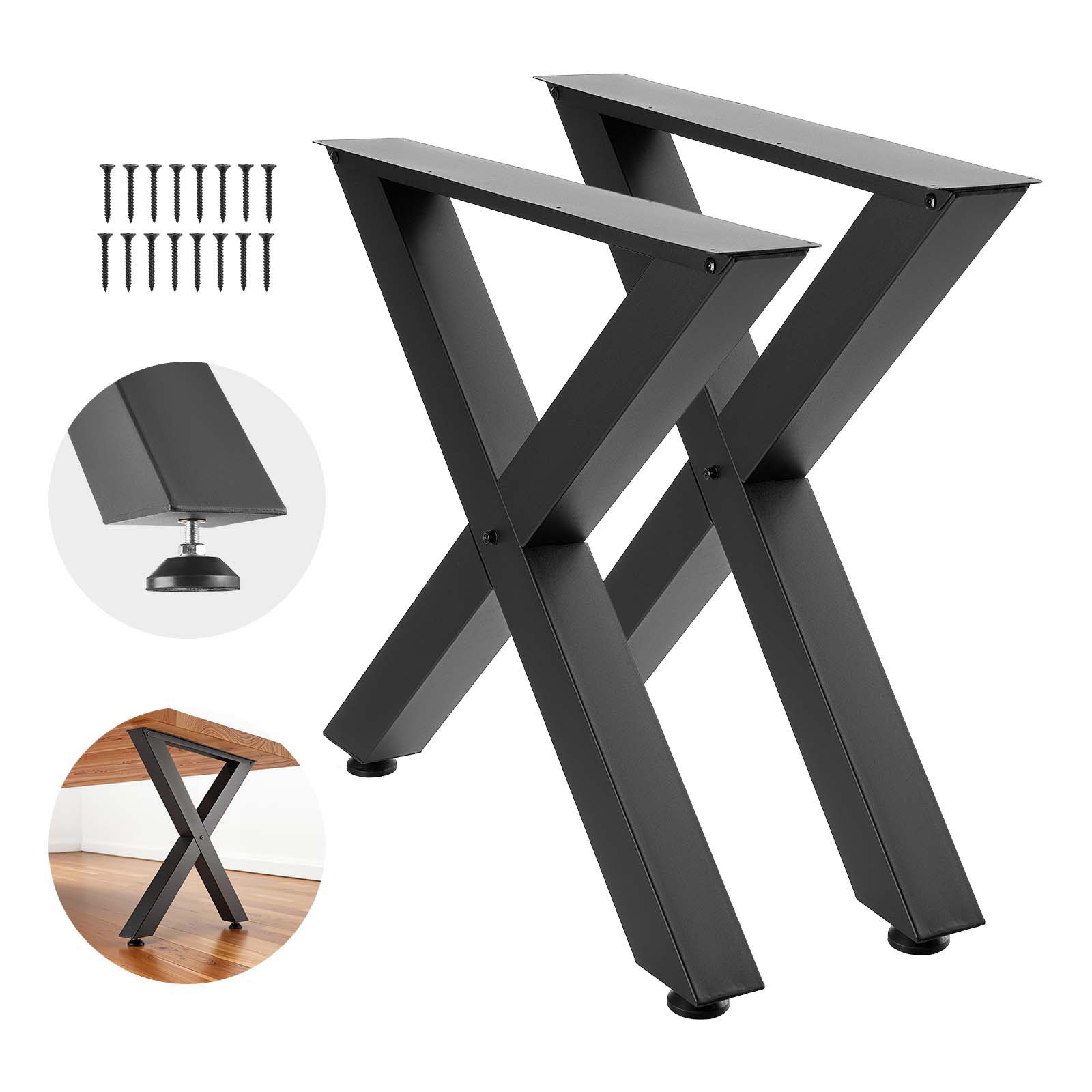 Uimoso Steel Table Legs 29.5×31.1 in X-Frame, 2204 lbs Capacity, Set of 2, Black