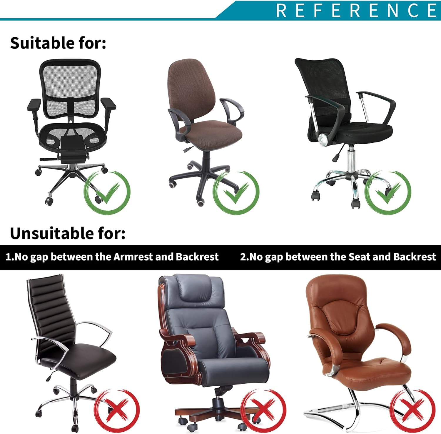 Computer Chair Cover Office Seat Cover with Armrest and Backrest, Stretchable De