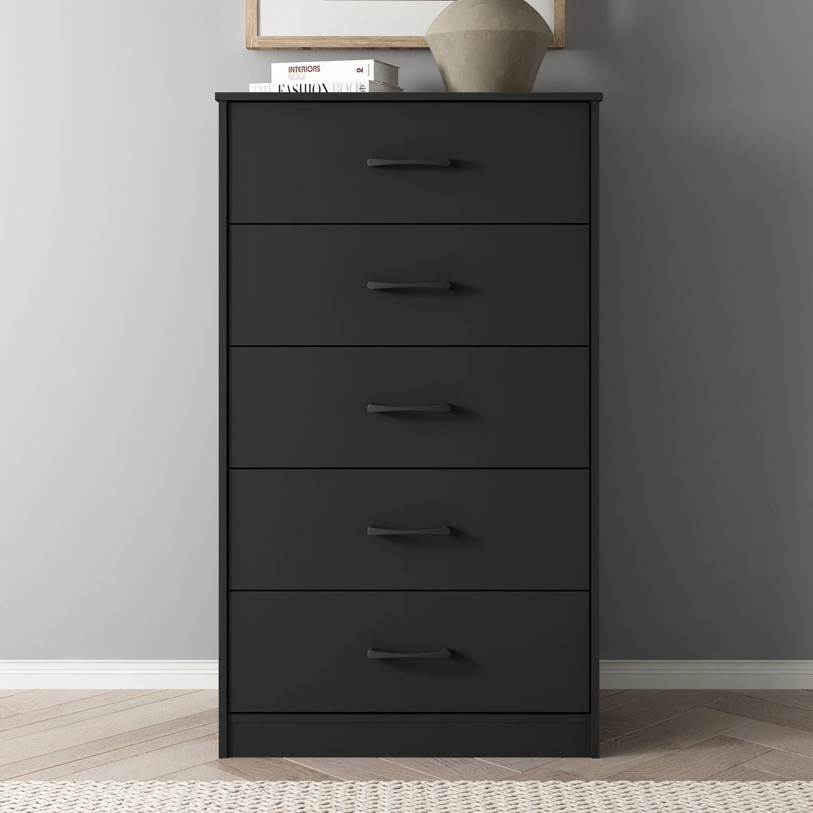 5 Drawer Wood Dressers 48 Inch Tall Chest of Drawers Storage Bedroom Furniture