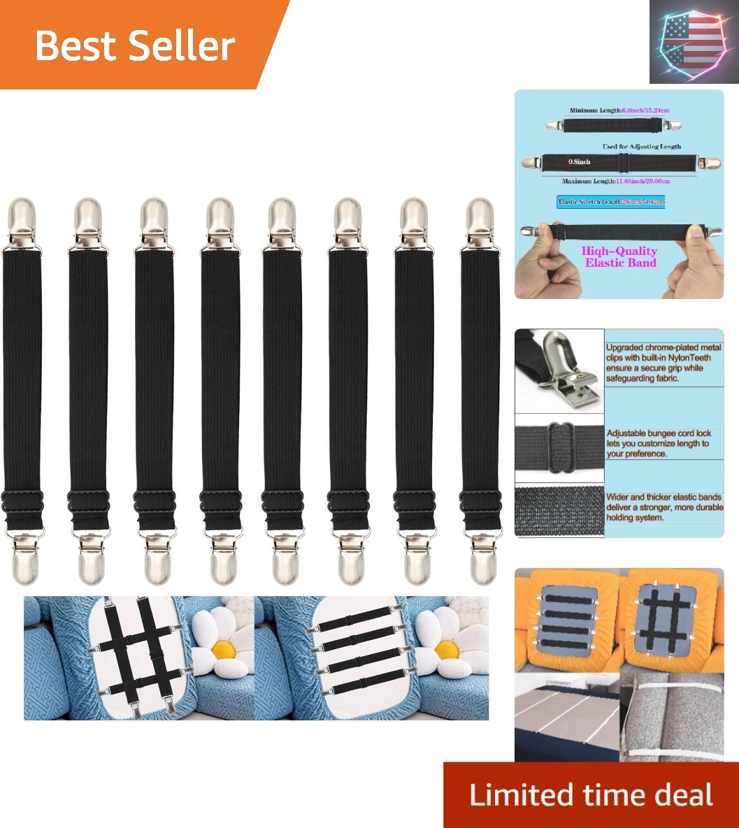 Sofa Cover Holder Straps Suspenders, Sofa Couch Covers Clip Fasteners, Adjust..,