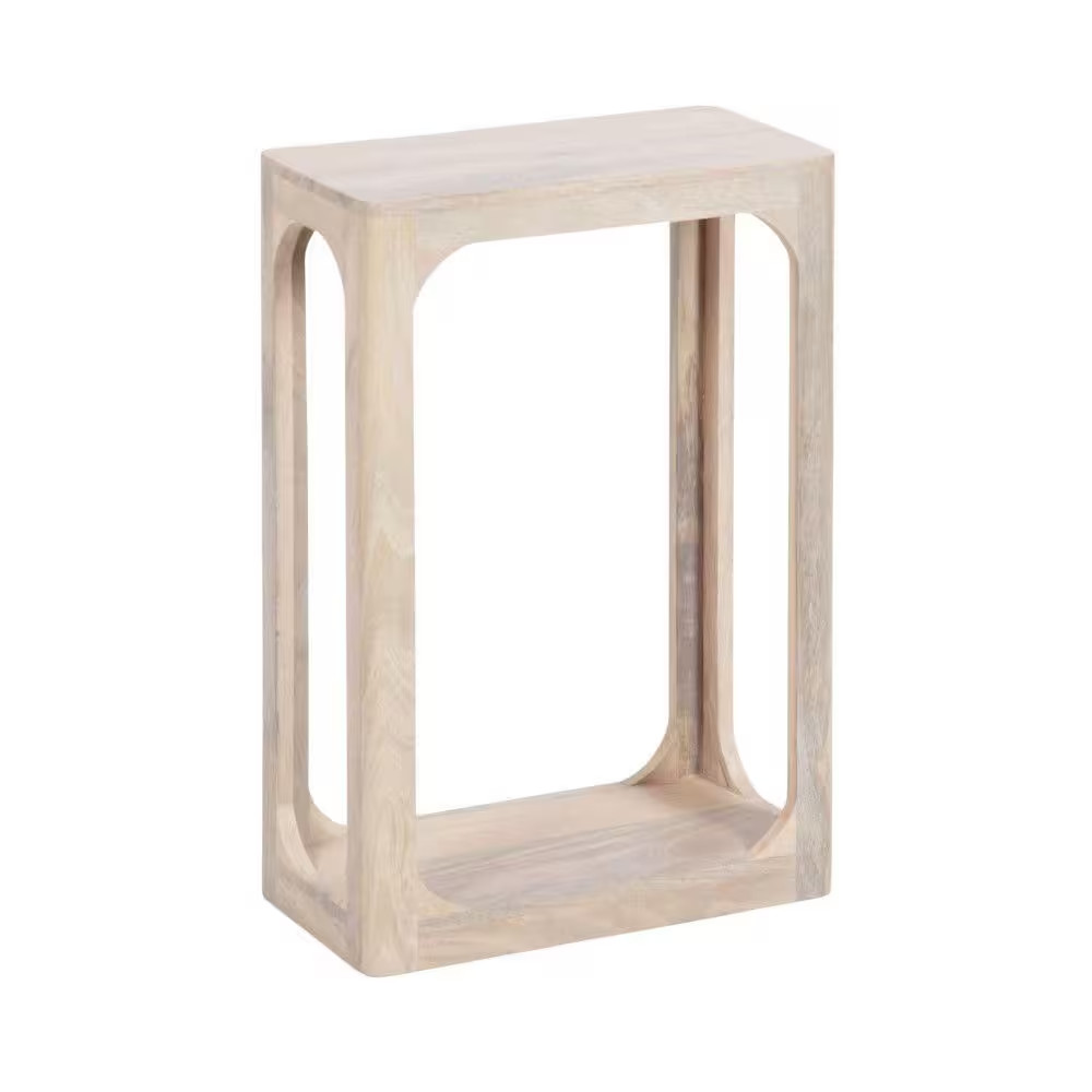 Dahl 16 In. White Rectangle Solid Wood End Table