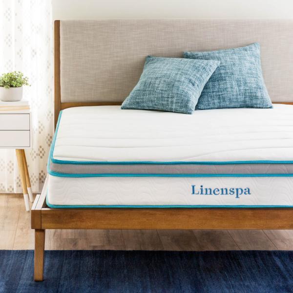 Linenspa 8 Inch Memory Foam and Innerspring Hybrid Medium-Firm Mattress