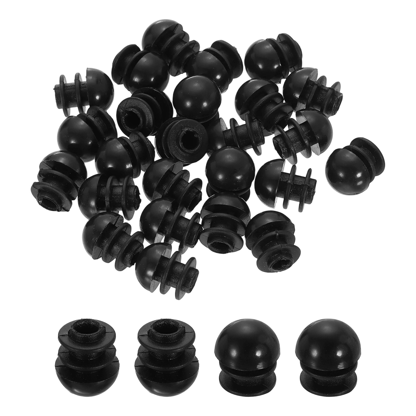 25 Pcs 12mm Plastic Black Hole Plug FURNITURE Round Tubing Inserts End Cap