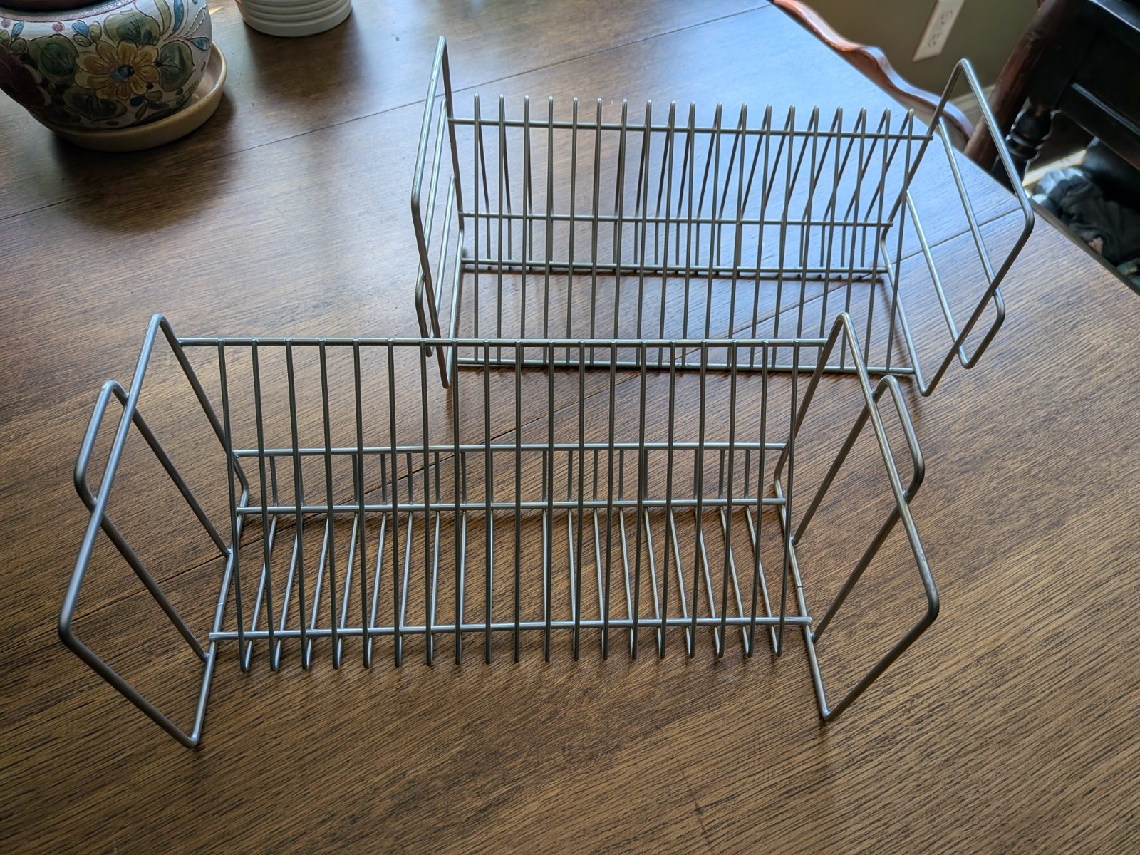 (2) IKEA 12″ Matte Silver Metal 20 CD Storage Rack/Holder – VINK 100.239.49