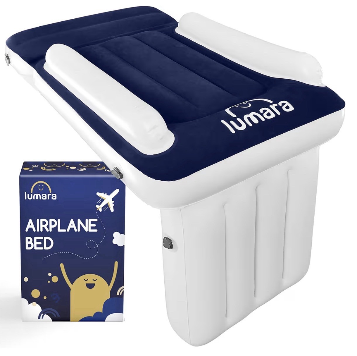 Lumara Airplane Bed for Kids Inflatable Toddler Travel Bed Airplane Seat Extende