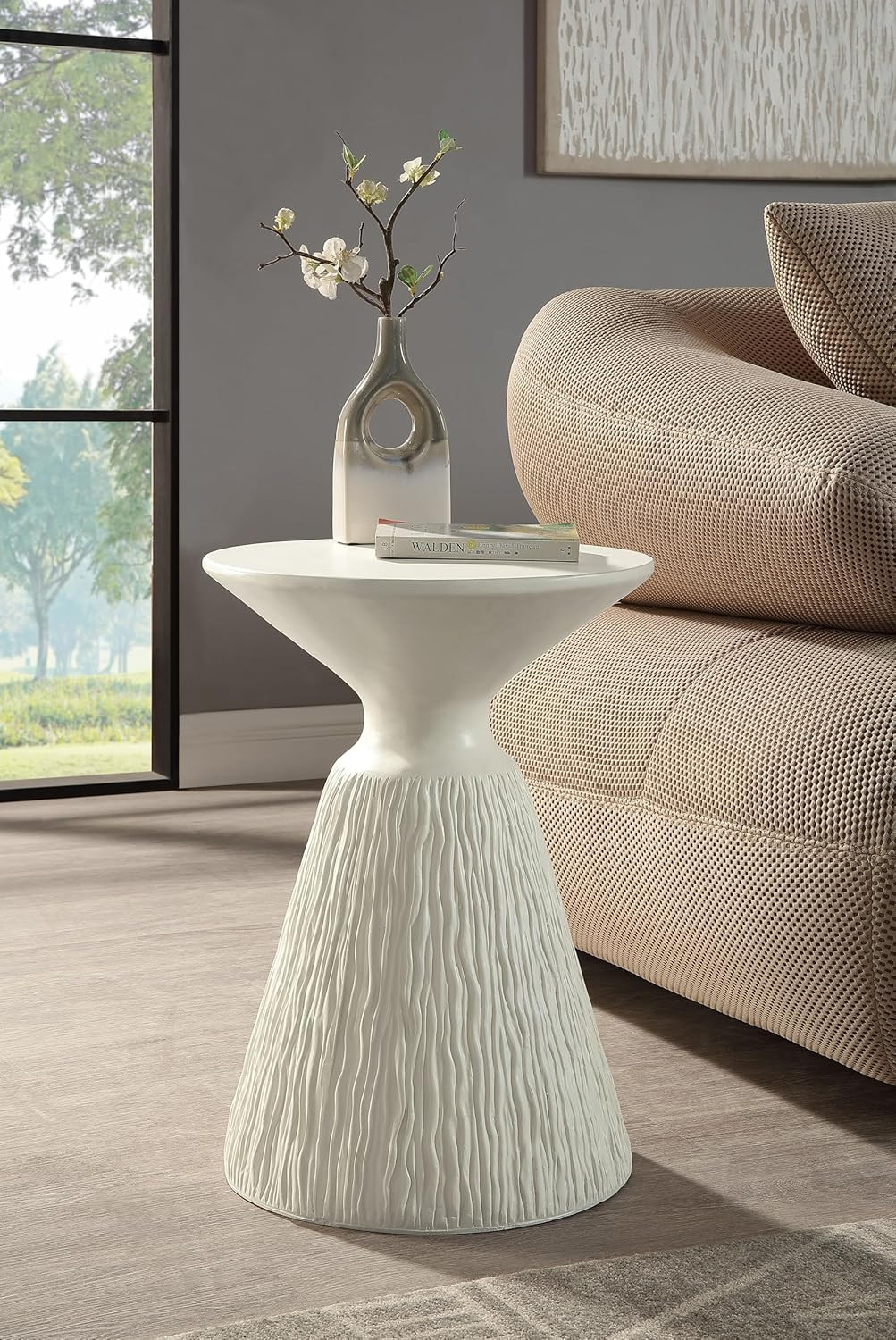 Eco-Friendly Natural White Accent Table by Duane