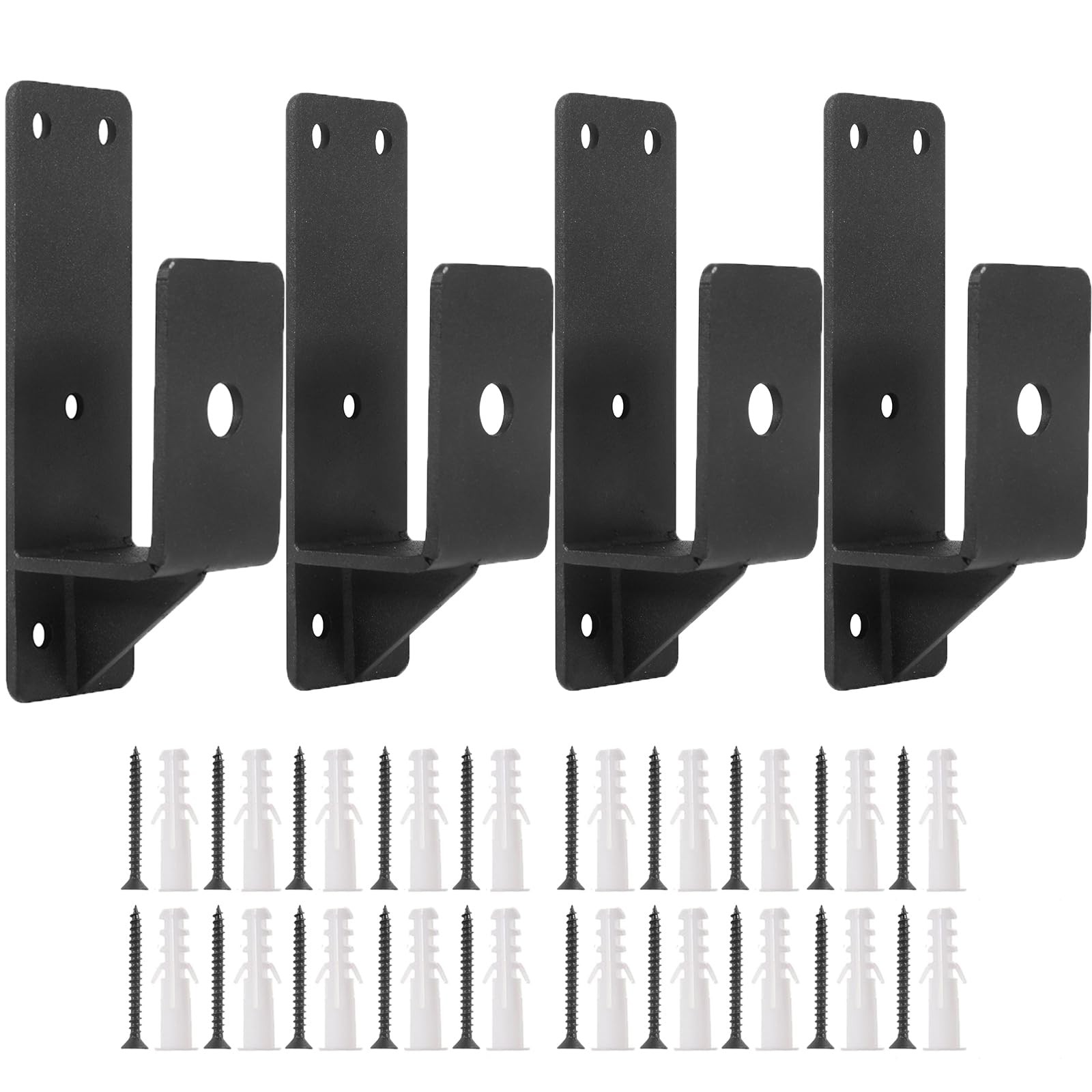 4 Pack Door Barricade Brackets 2 x 4 Door Security Bar Heavy Duty Drop Open B…