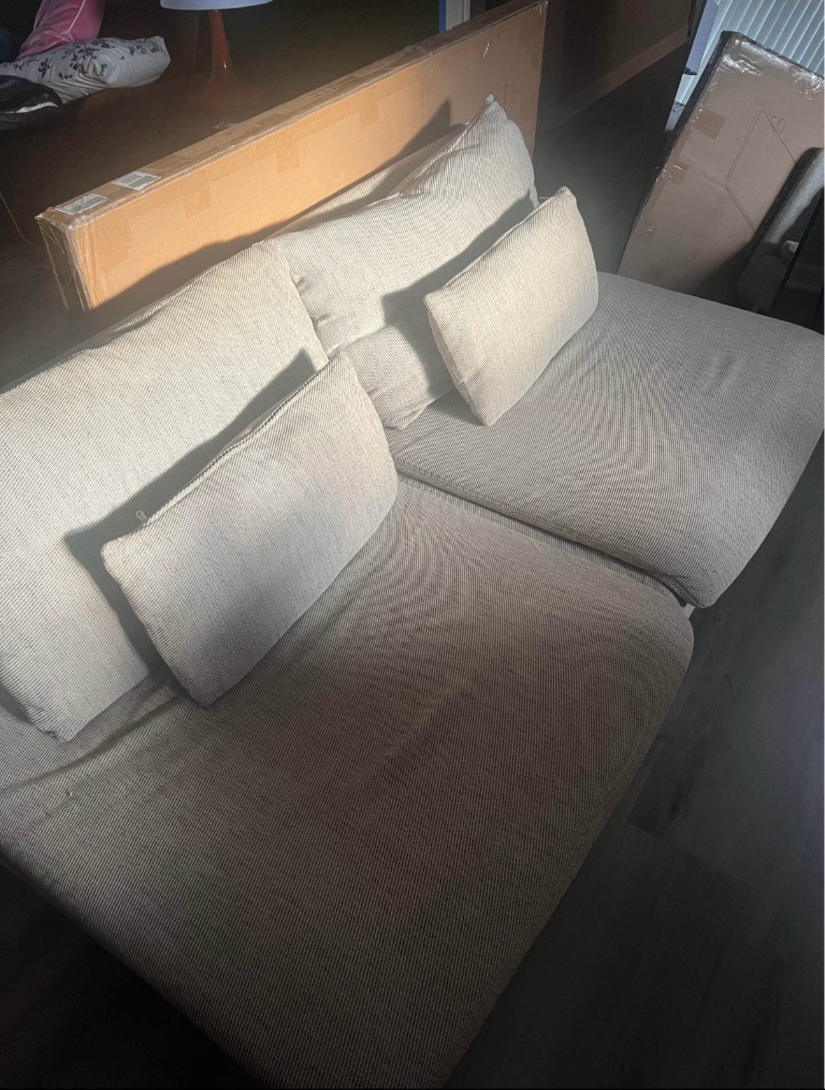 IKEA SÖDERHAMN Hillared Beige Sofa Section Cover, Cotton Blend