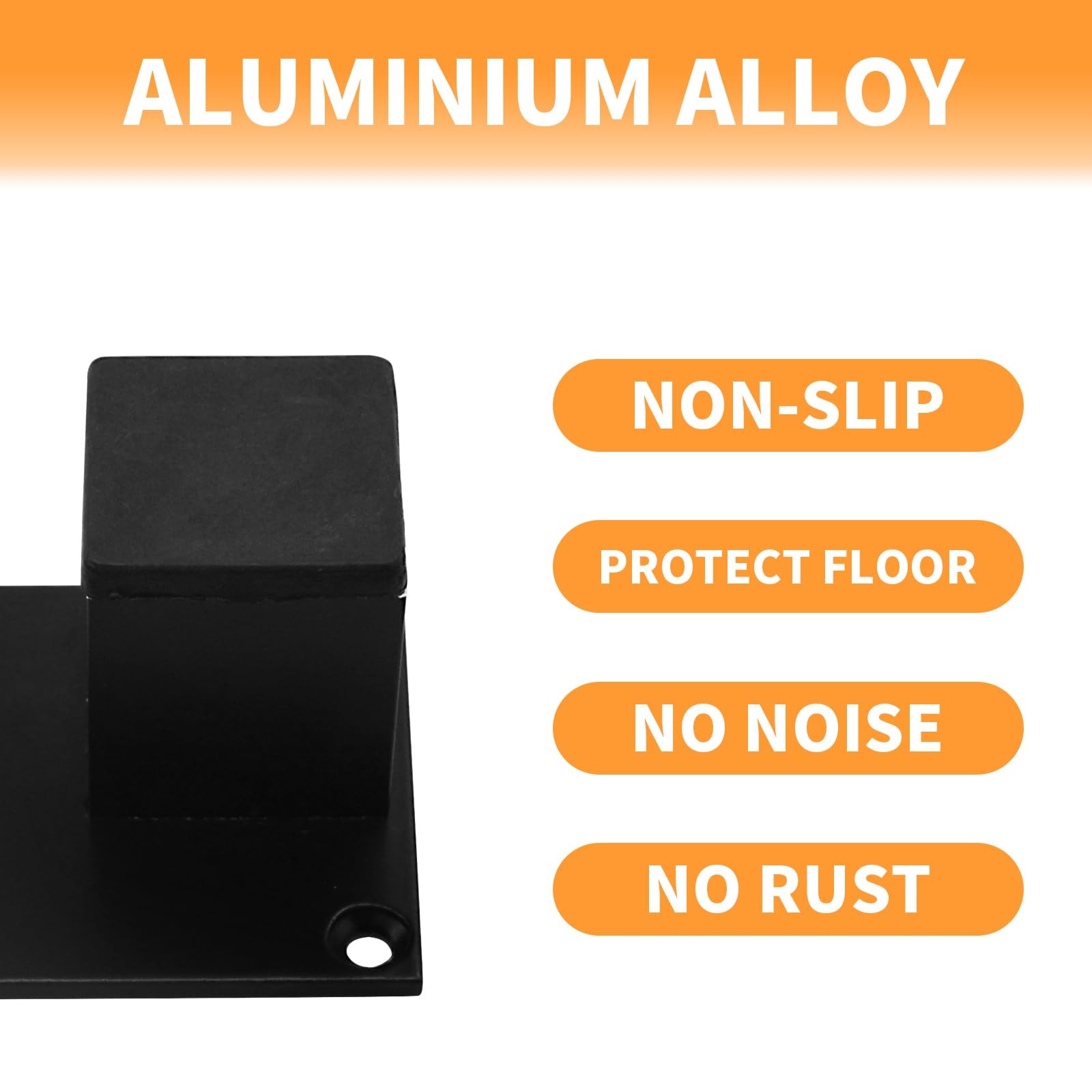 4 PCS 3 Inch Square Metal Furniture Legs Cabinet Support Foot Black Sofa