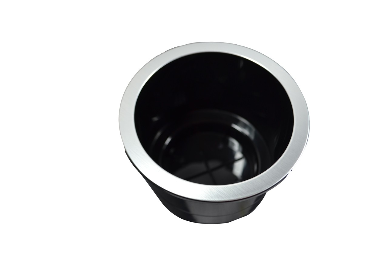 Replacement Cup Holder With Brushed Aluminum Lip 3.25″ Tall 4″ Diameter