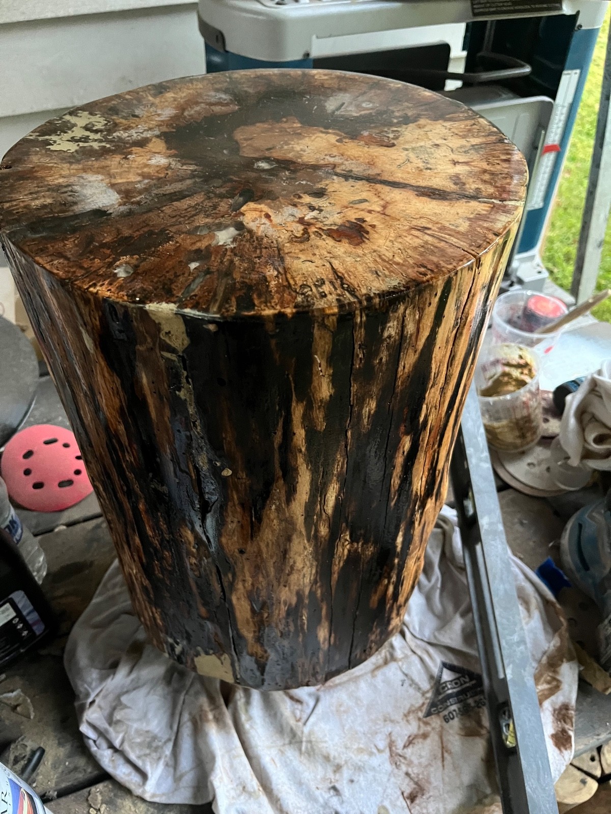 Tree Stump Stool, Natural Edge Side Table End Table