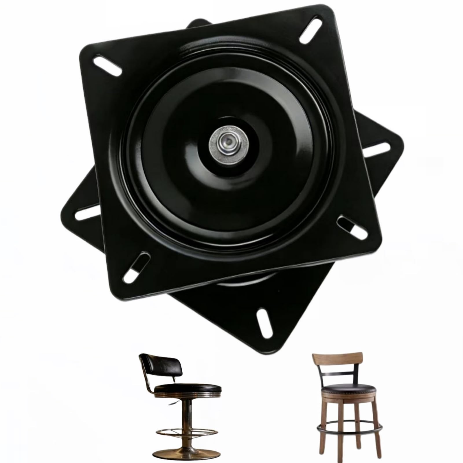 7 Inch HeavyDuty Bar Stool Rotating Base Replacement 360 Square Black Metal