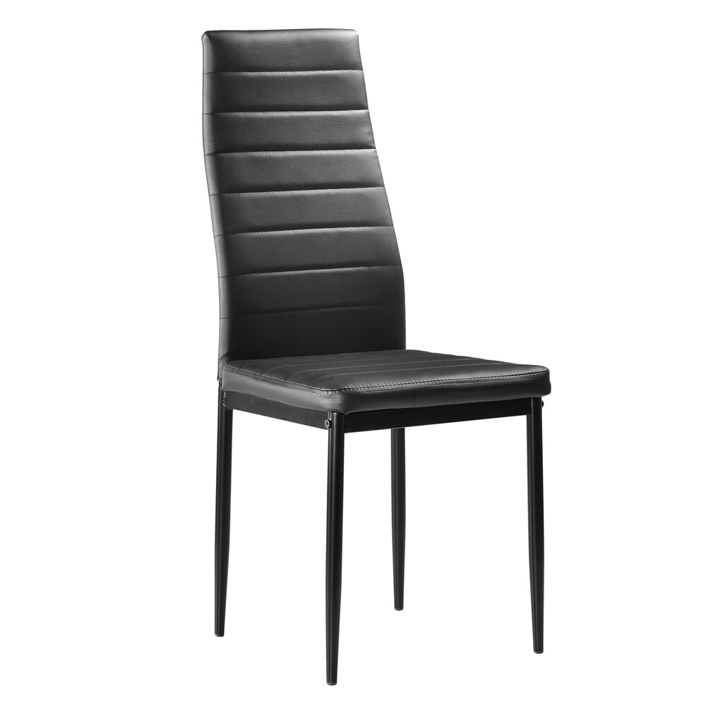 6pcs Elegant Assembled Stripping Texture High Backrest Dining Chairs