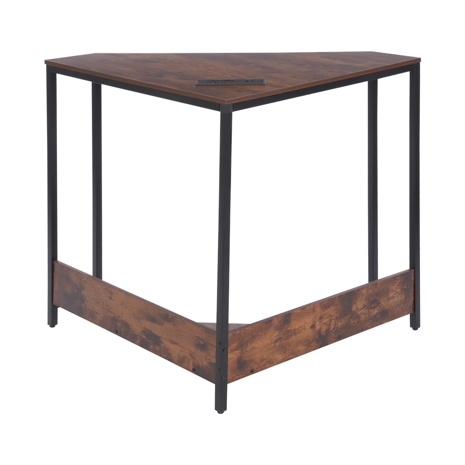 Corner Desk with Outlets, Small Desk with Outlets,Free Standing Corner Table