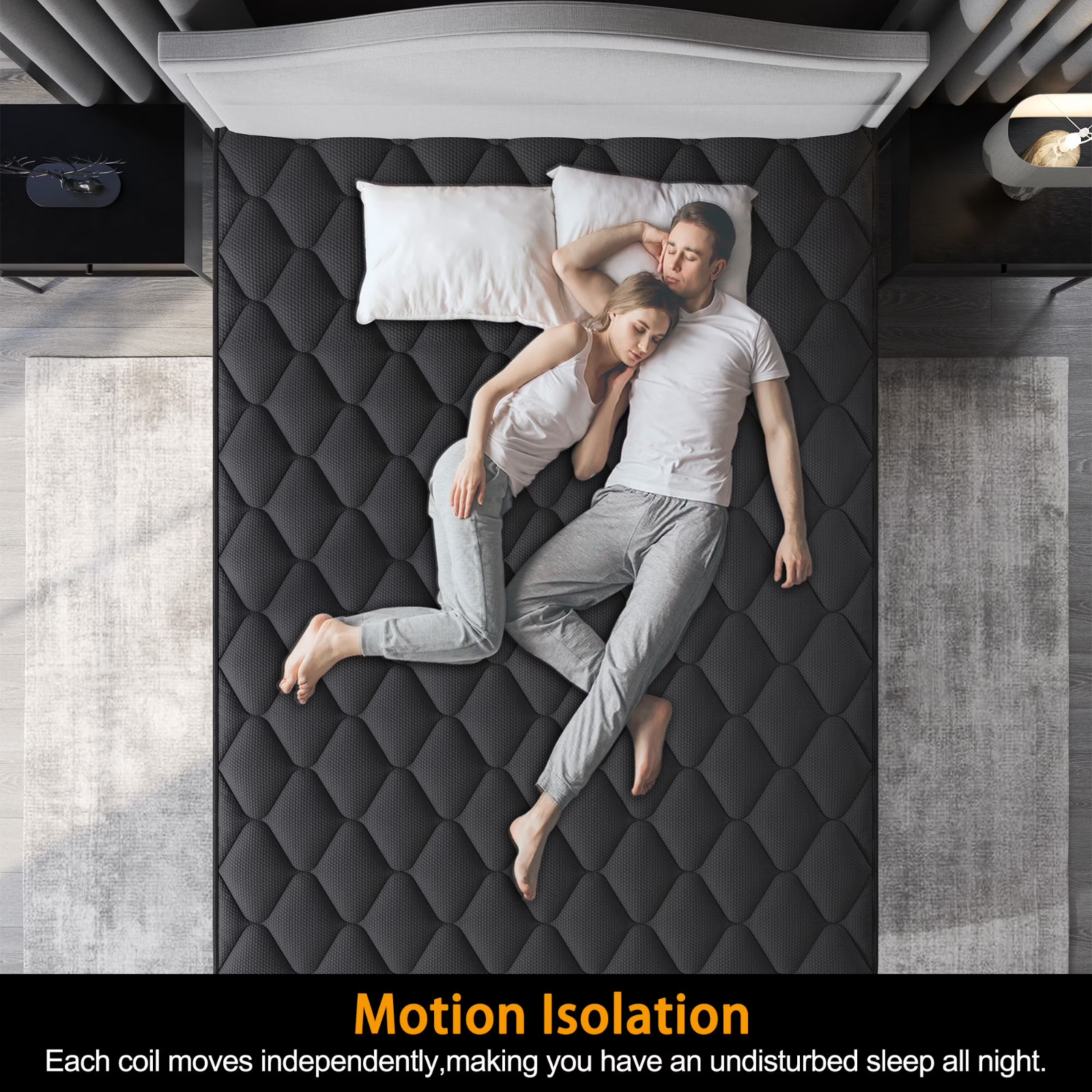 14″ Colchones Queen Size De Espuma 14 Pulgadas Gel Memory Foam Hybrid Mattress
