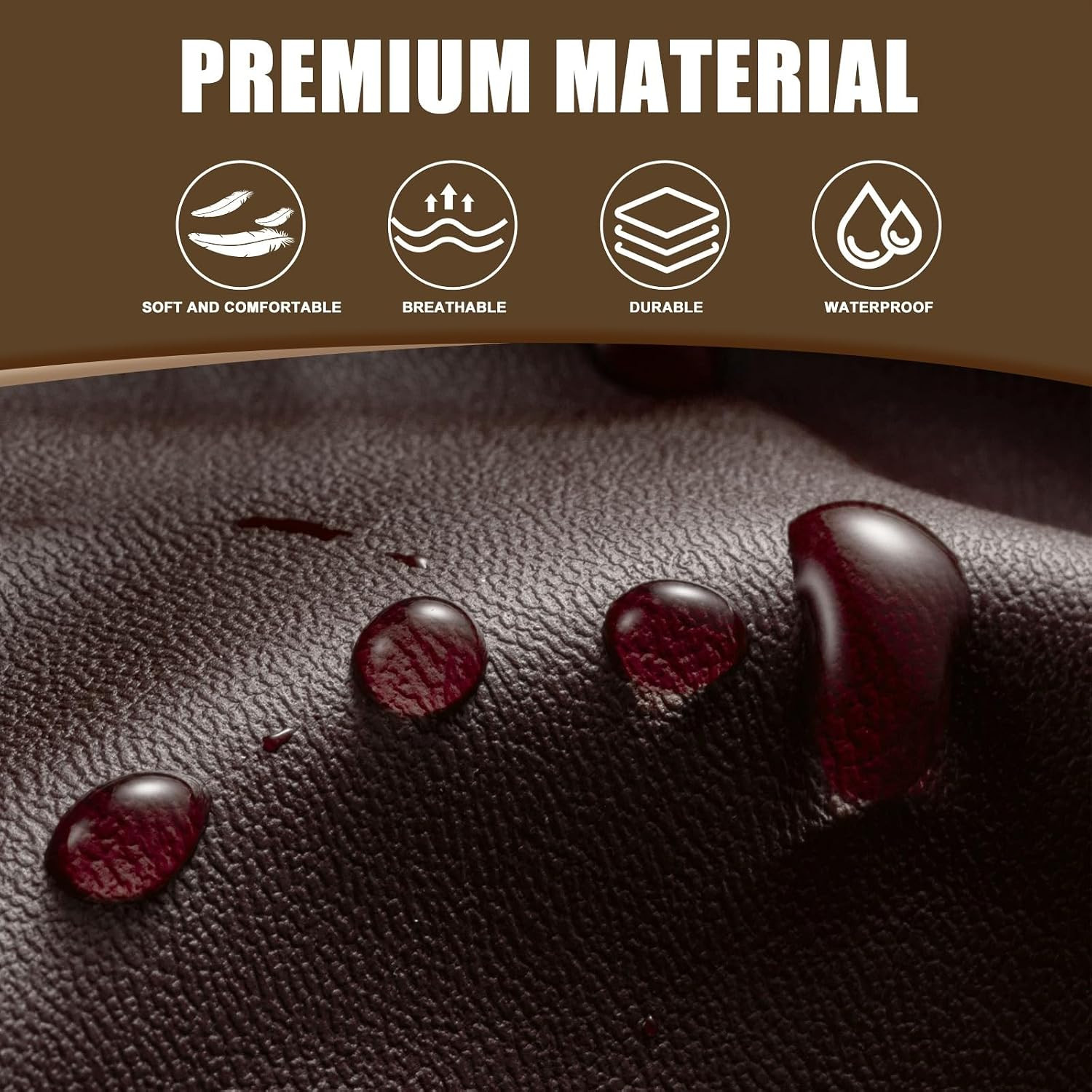 PU Leather RV Dinette Cushion Covers, Stretch Camper Cushion Slipcovers