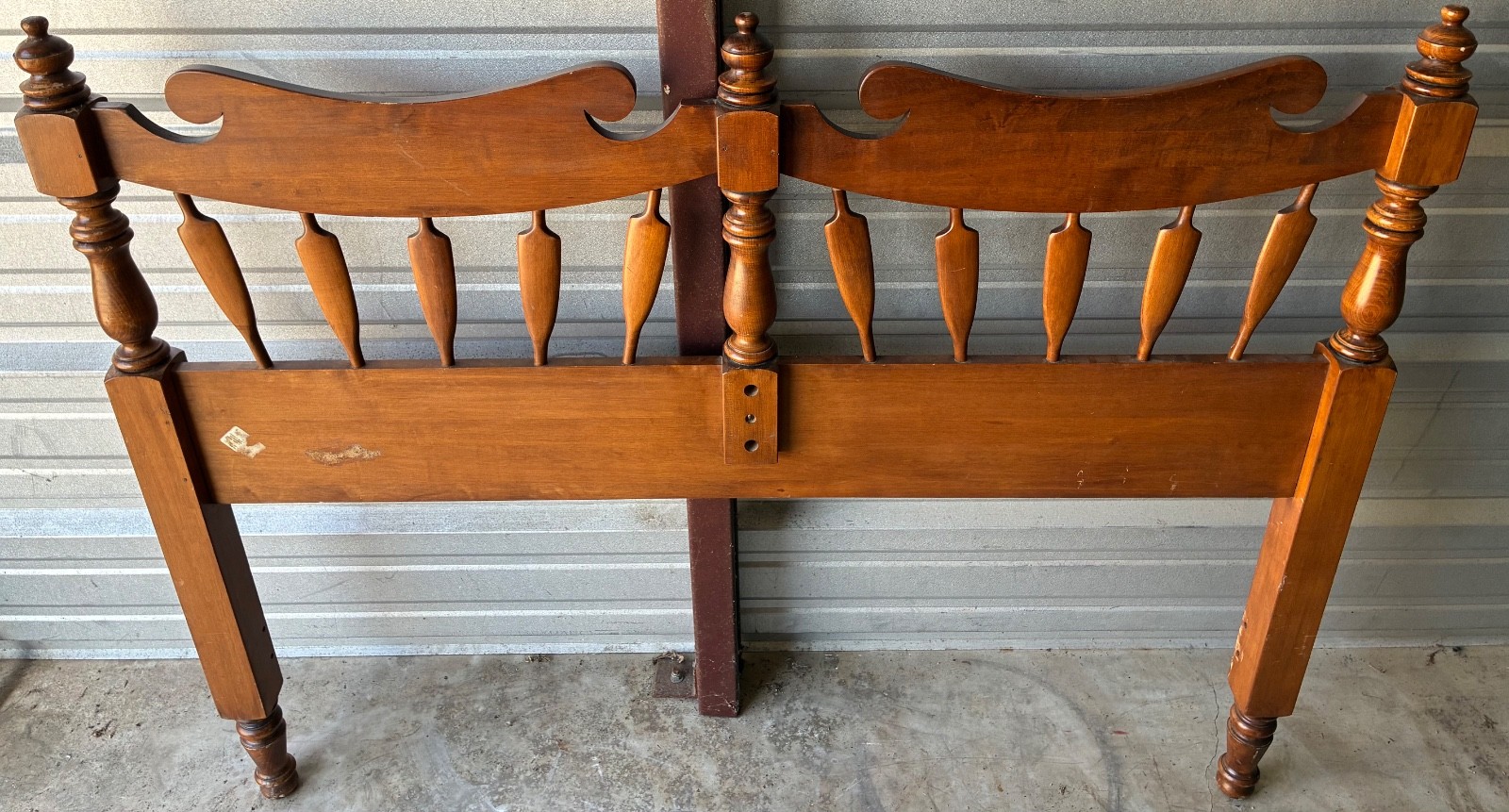 Vintage Tell City Furniture Co. Hard Rock Maple Headboard 56.5” x 44.5” Colonial
