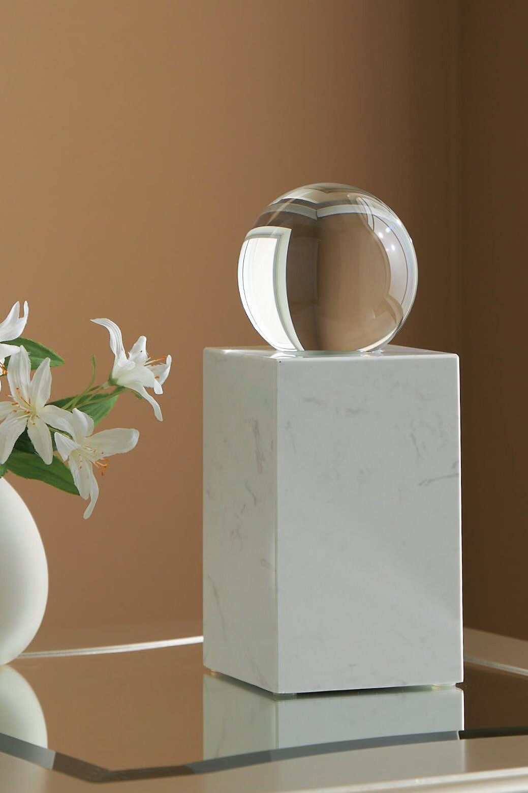 Signature Design by Ashley Sellner 12 Inch Contemporary Crystal and White Marble