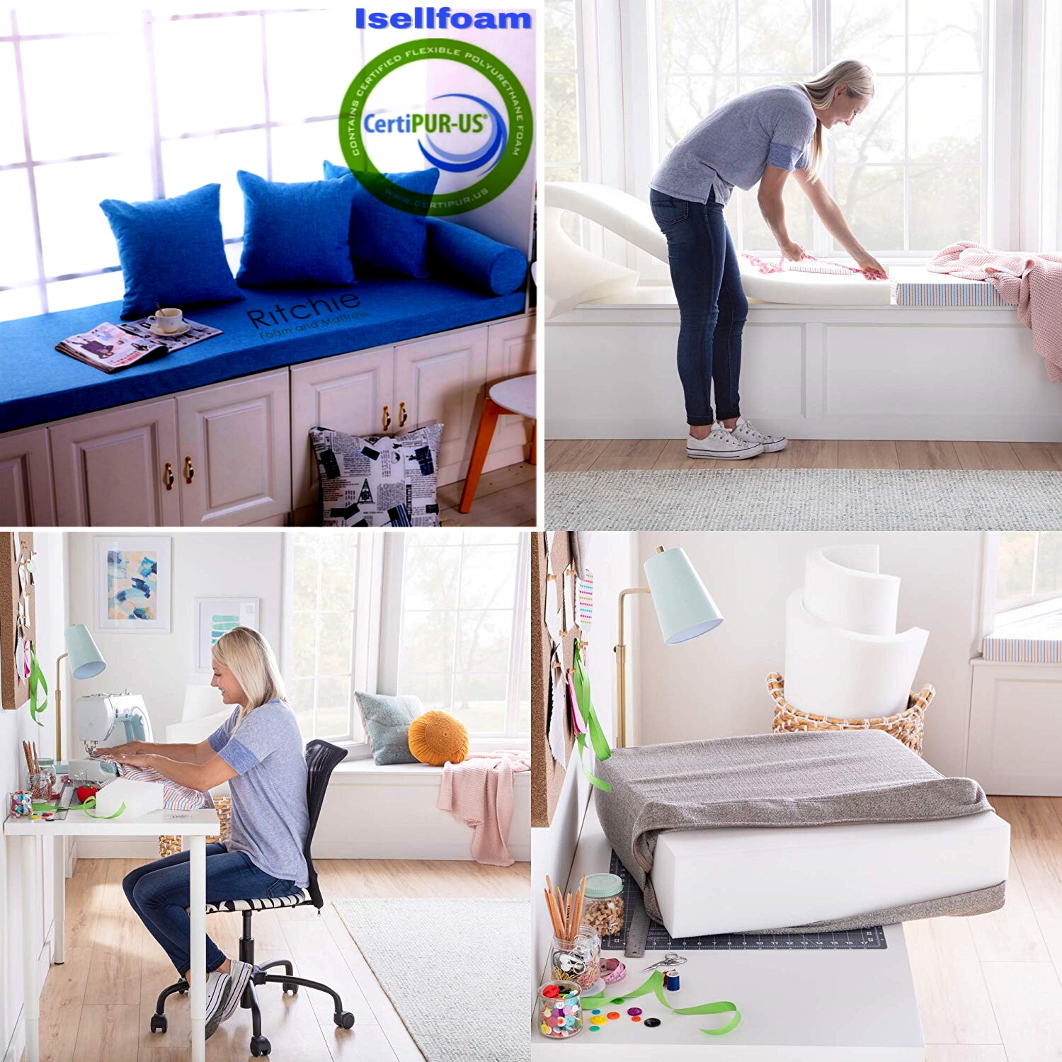 Upholstery Foam Cushion 6″x 22″x 80″ (Firm) 1.8 lb/per cubic ft density 48lb-ILD