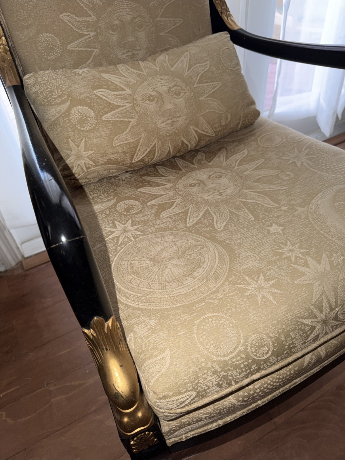 Vintage Black and Gold Armchair