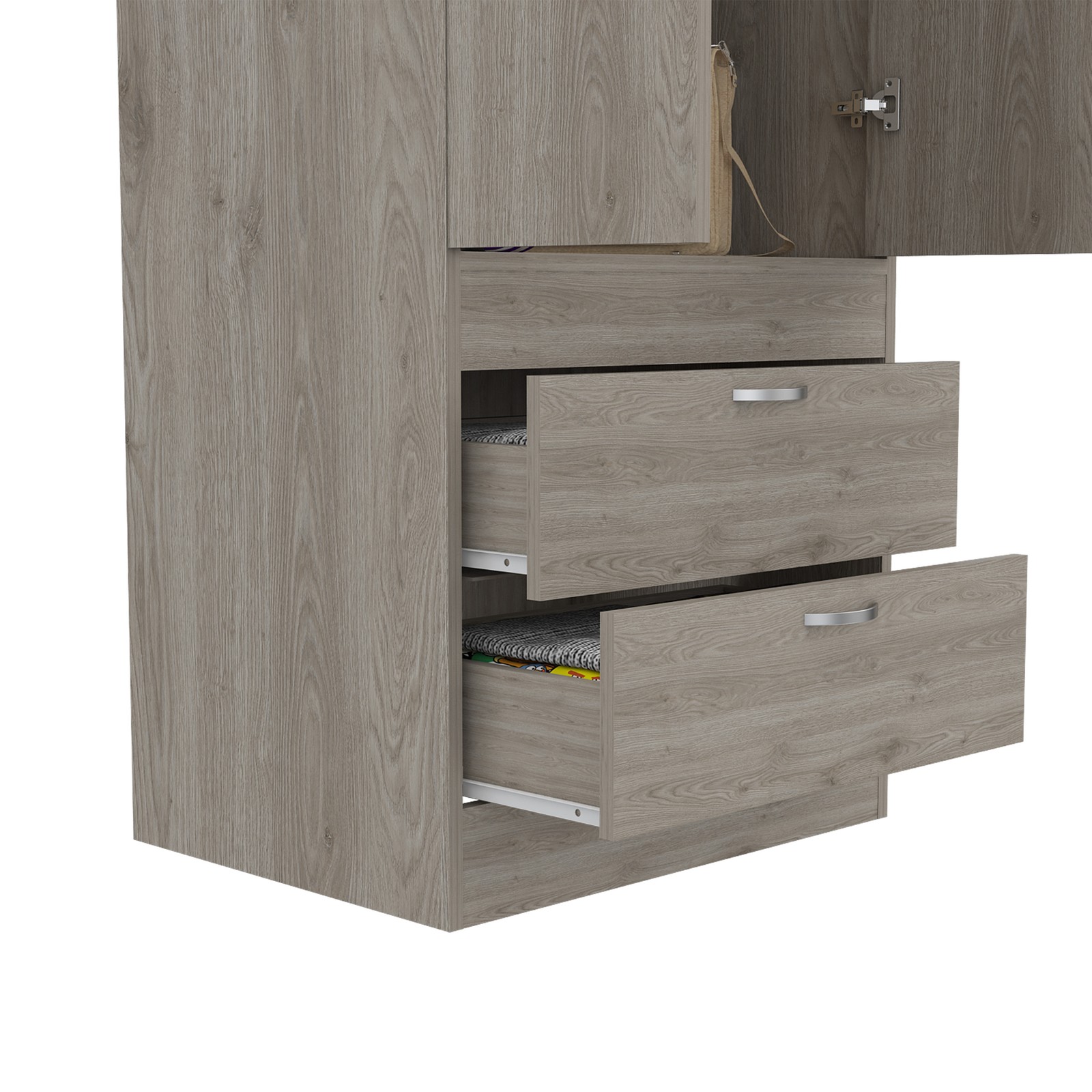 Lisboa 2-Door Armoire Light Gray Particle Board Wardrobe