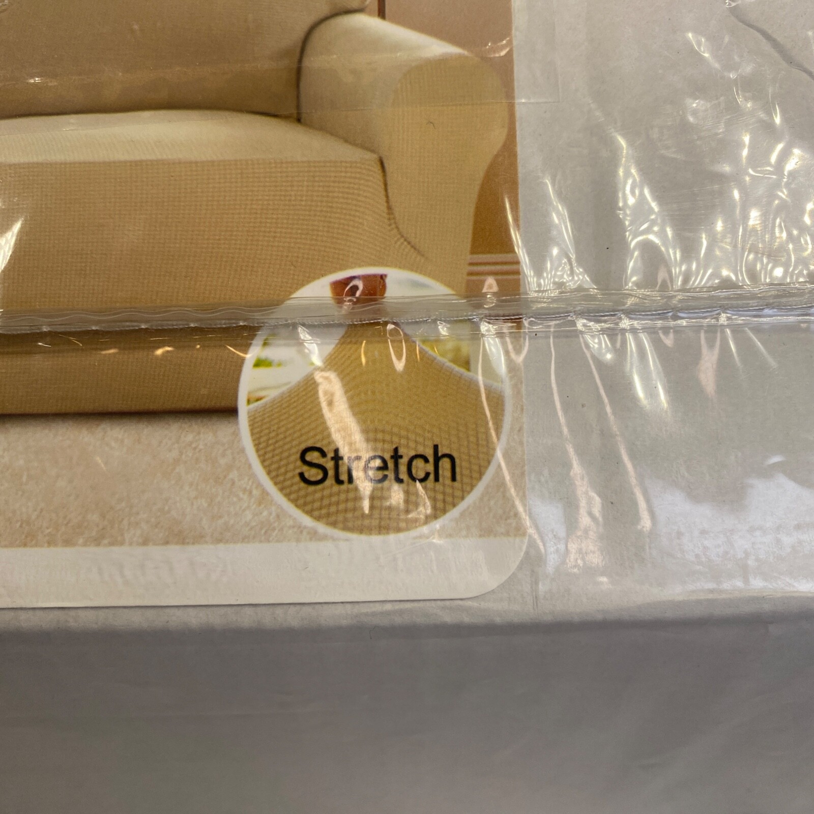 Stretch Oversized Slipcover By Easy-Going, Ivory, Easy Care, Anti-slip, Elastic