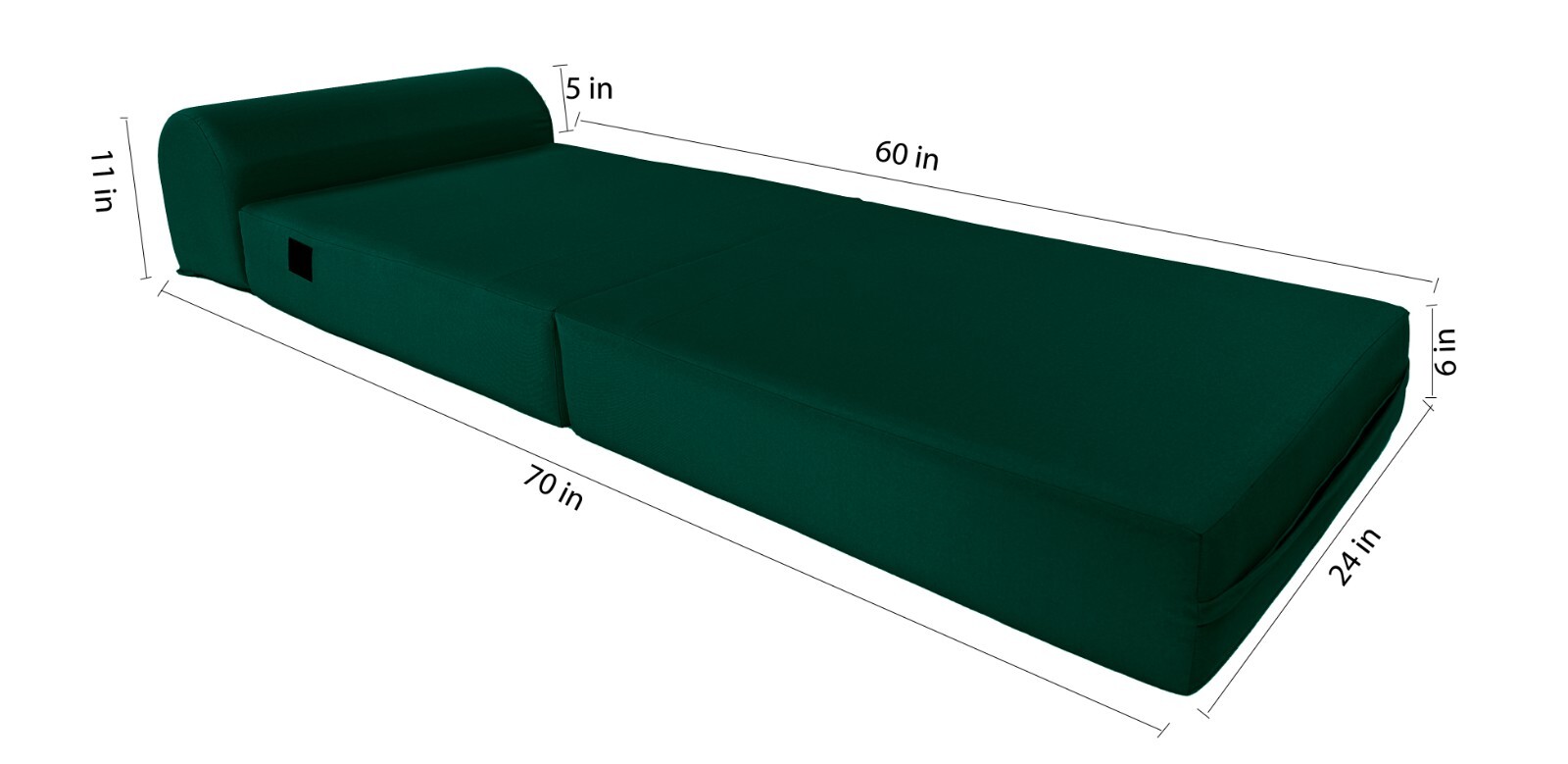 Sleeper Chair Folding Foam Beds, Portable Sofa Bed Sit Sleep 6 x 24 x 70 Hunter