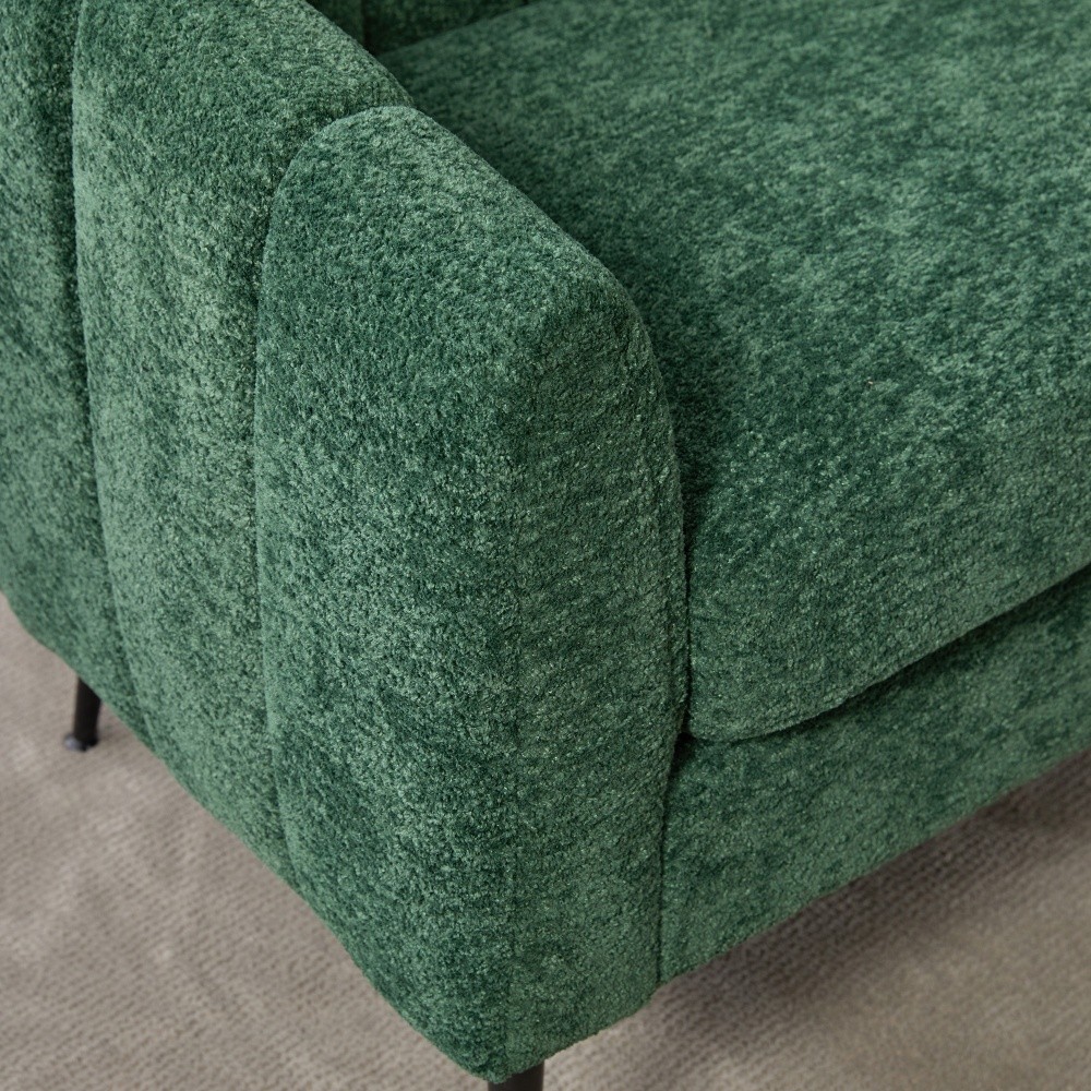 Green 50.2”Wide Upholstered Chenille Mini Loveseat Accent Couch with Metal Legs
