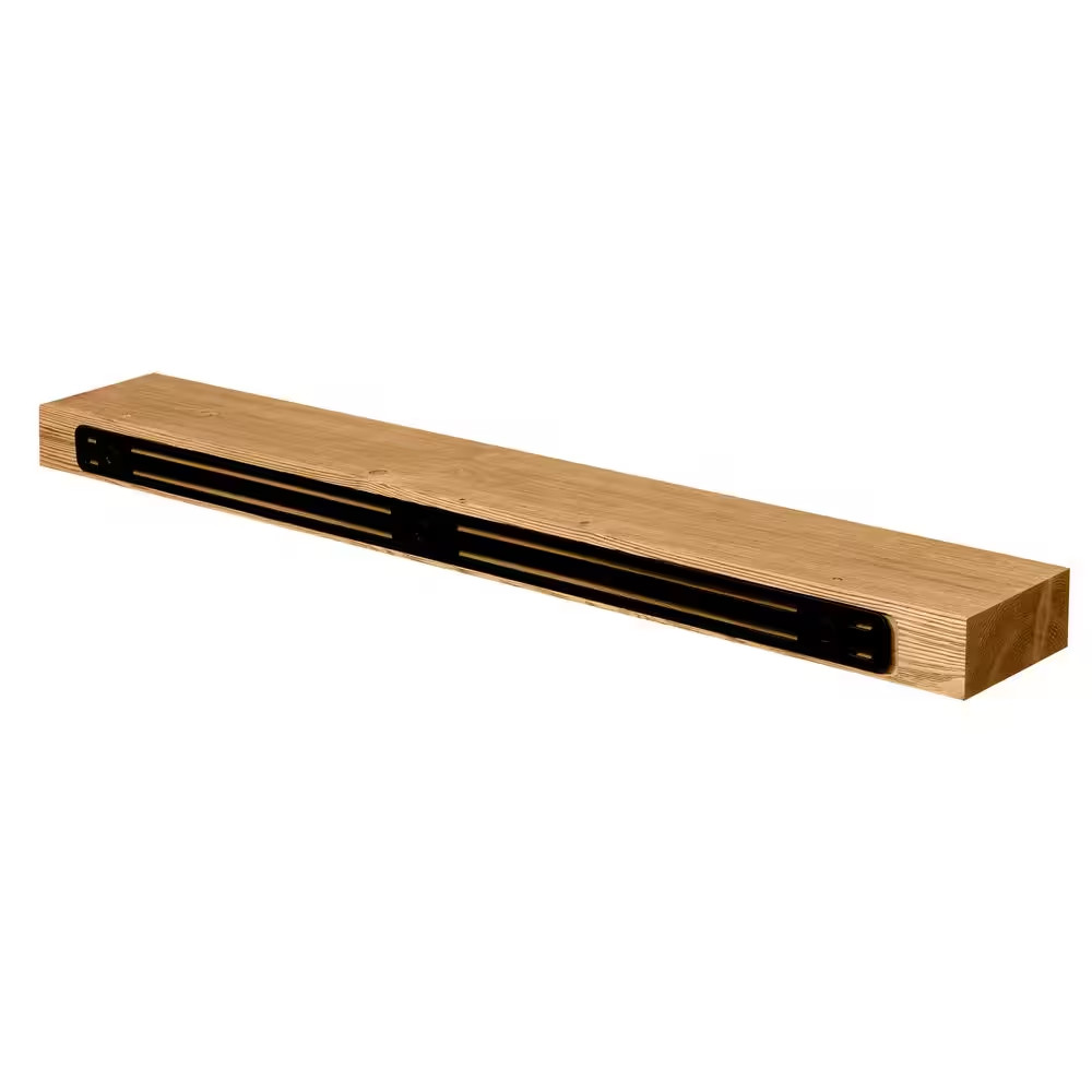 72 In. X 6 In. Aged Oak Solid Timber Decorative Wall Shelf